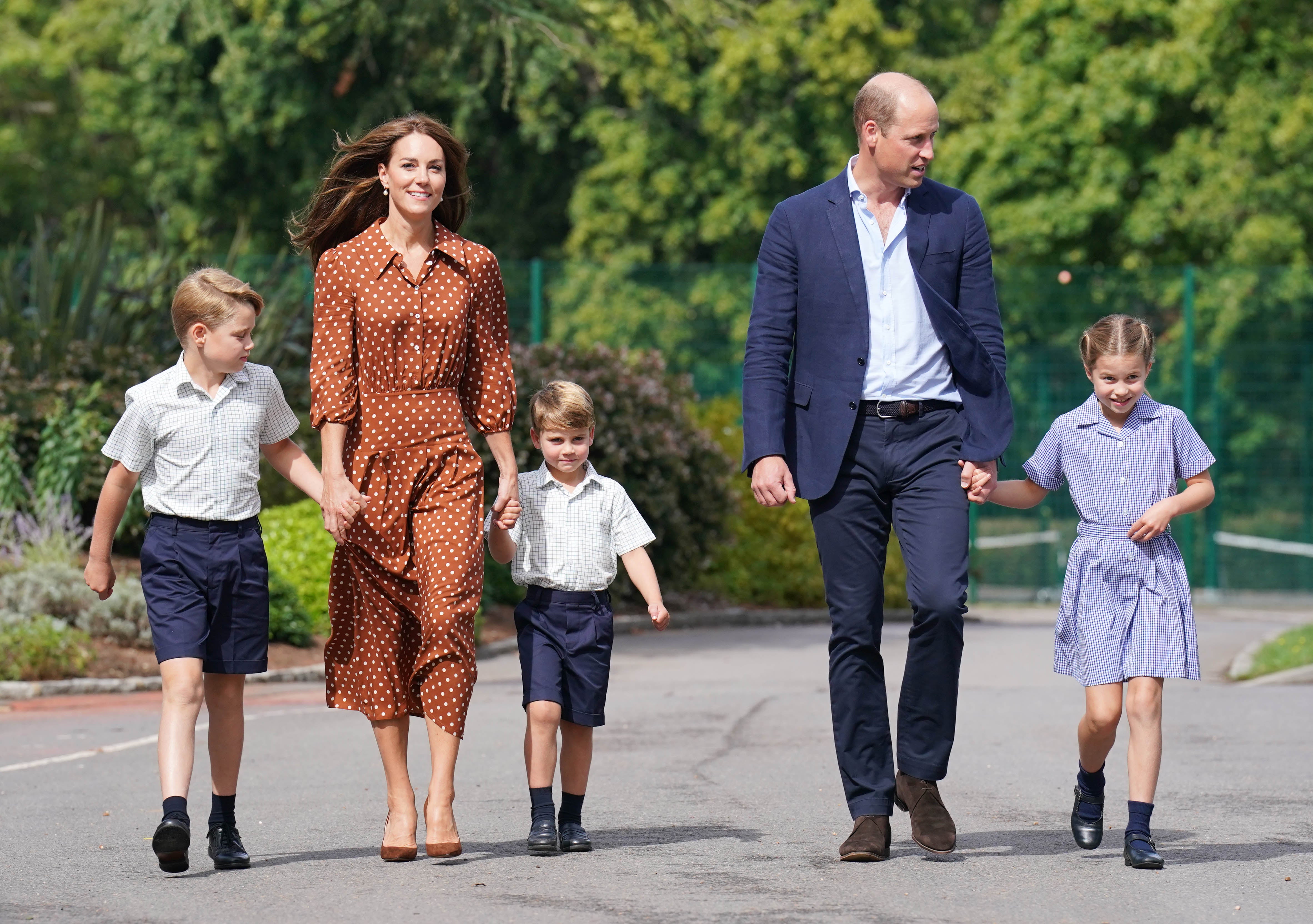 The Cambridge family arrive at Lambrook School (Jonathan Brady/PA)