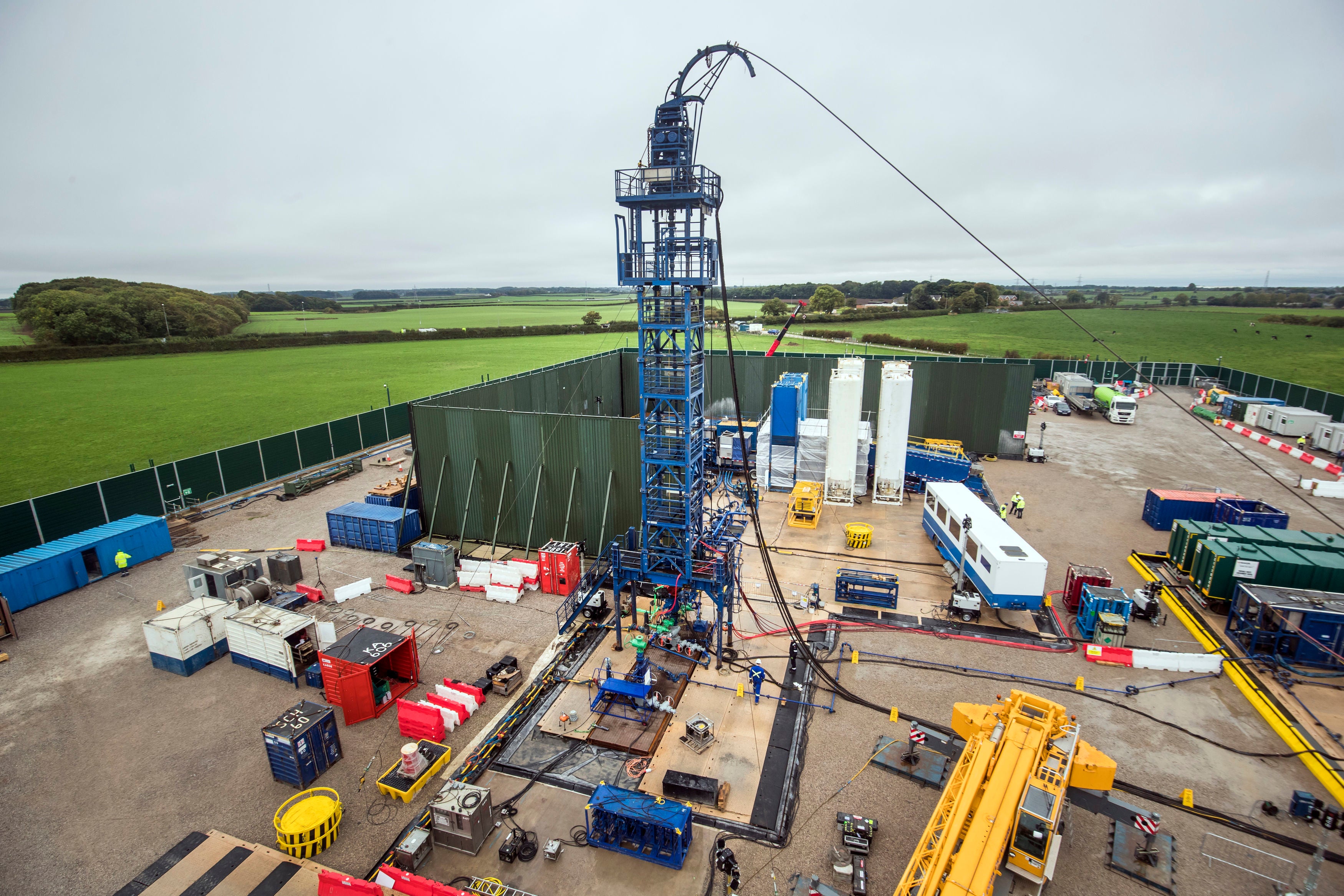 The Cuadrilla fracking site in Preston New Road, Little Plumpton, Lancashire (PA)