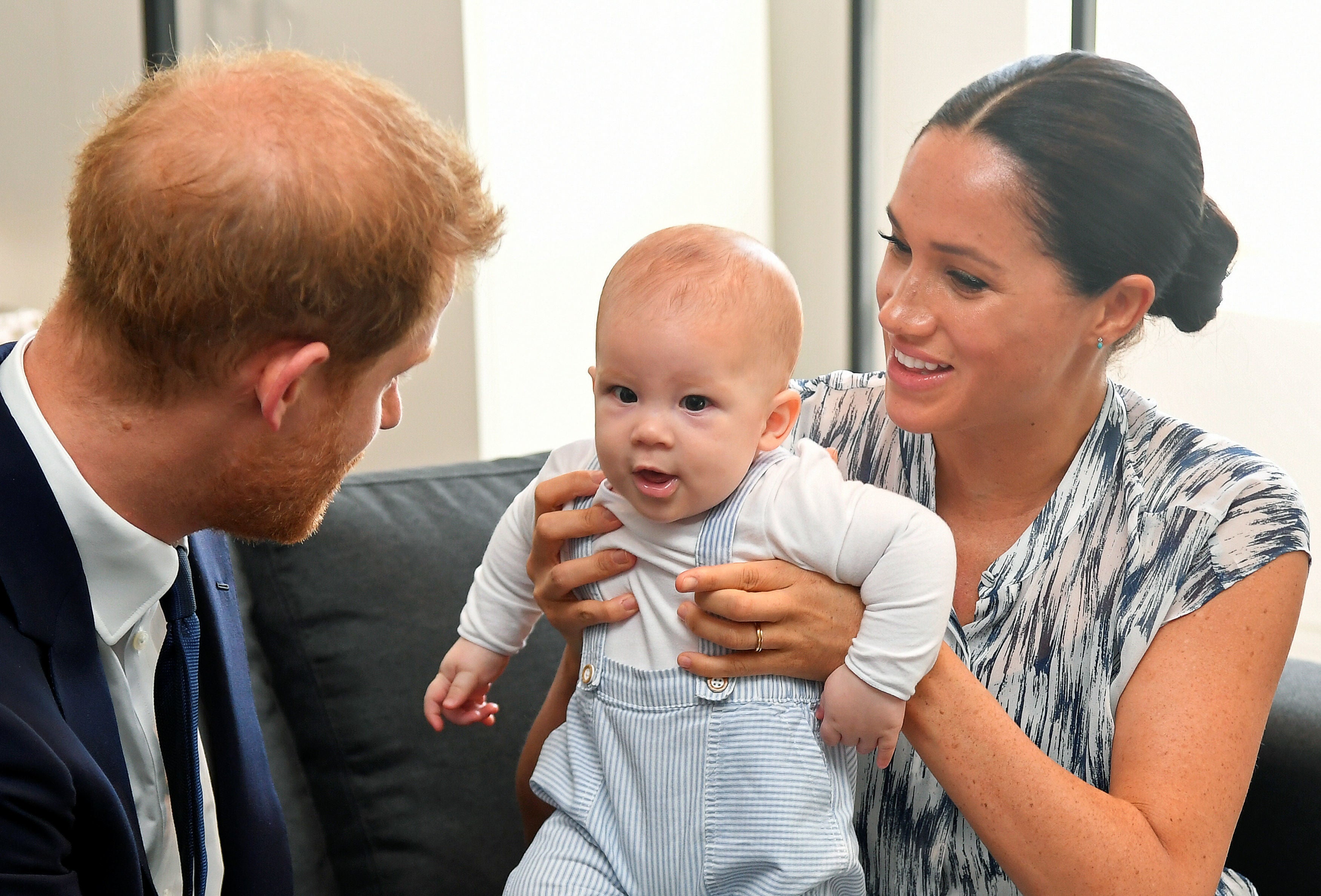 Archie Mountbatten-Windsor with his parents, the Duke and Duchess of Sussex (Toby Melville/PA)