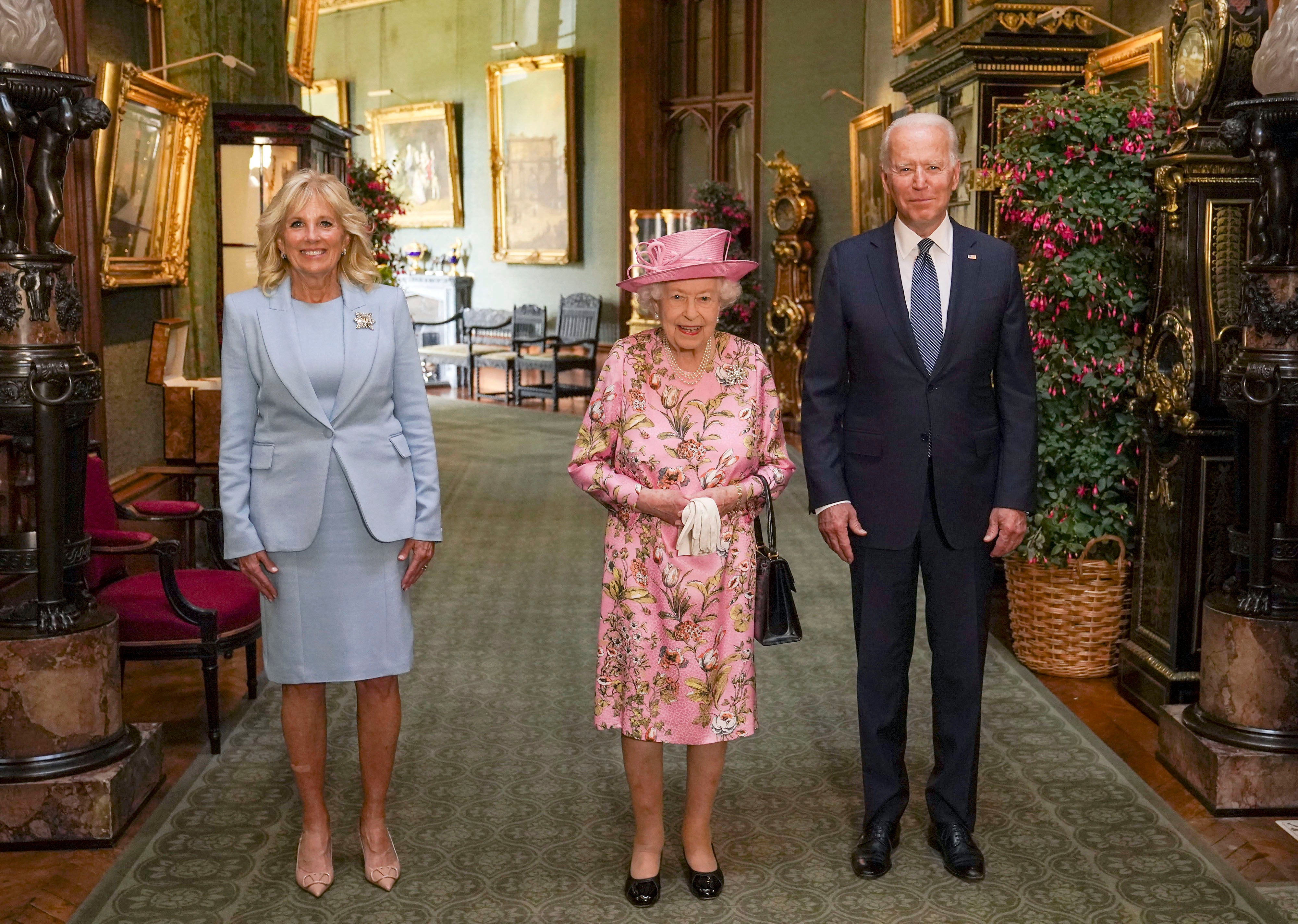 Queen Elizabeth II with President Joe Biden and First Lady Jill Biden