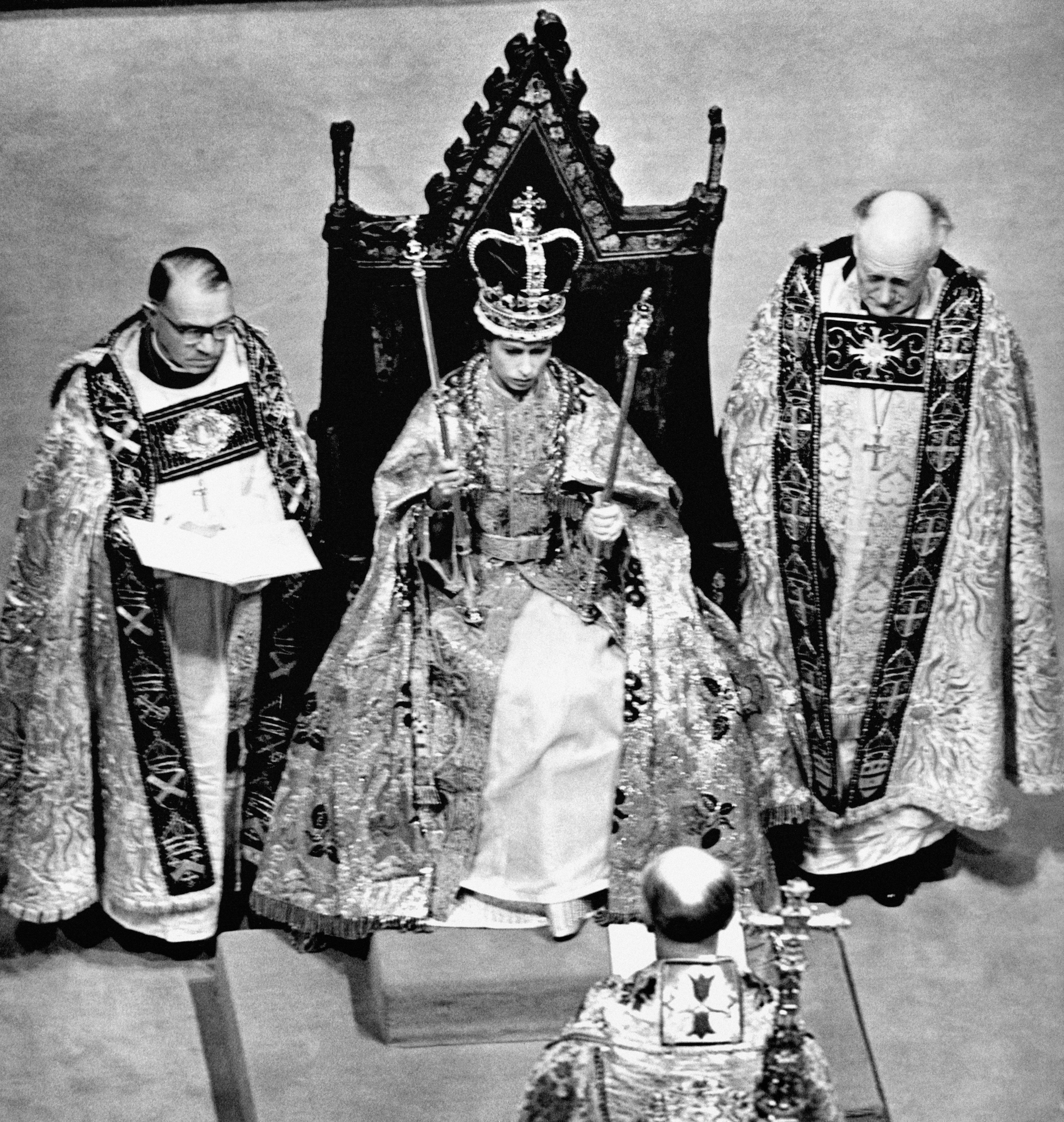 The scene after the crowning ceremony in Westminster Abbey (PA)