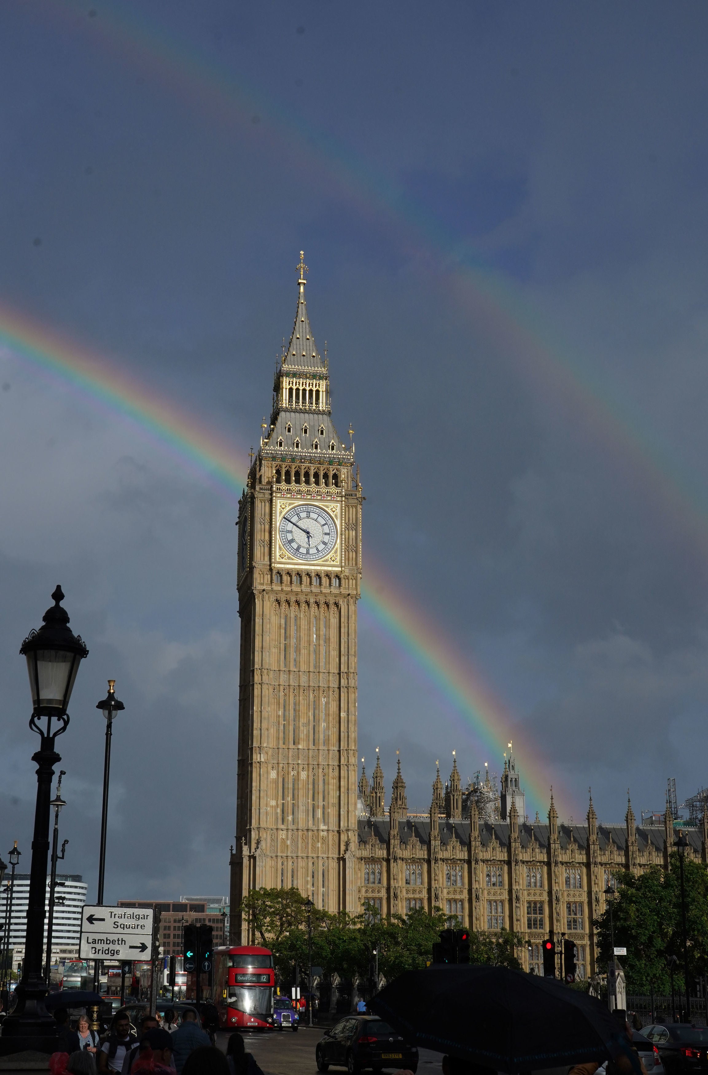 The rainbow could be seen from Big Ben