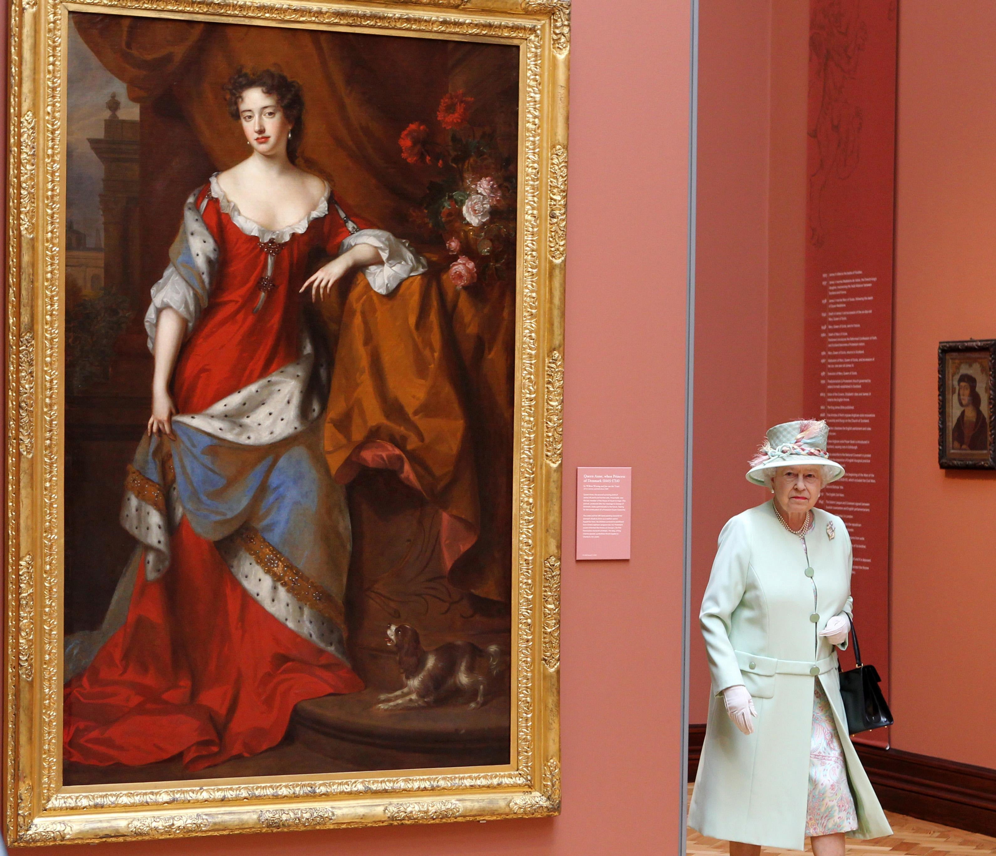 The Queen during a visit to the Scottish National Portrait Gallery in Edinburgh (Andrew Milligan/PA)