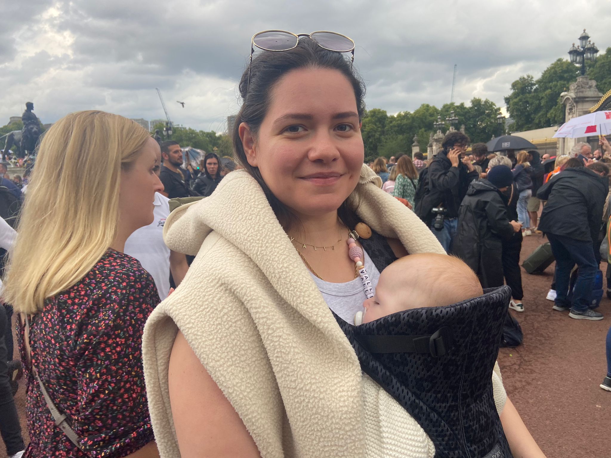 Ebbie Stout was one of thousands of well-wishers who lined Buckingham Palace as King Charles arrived
