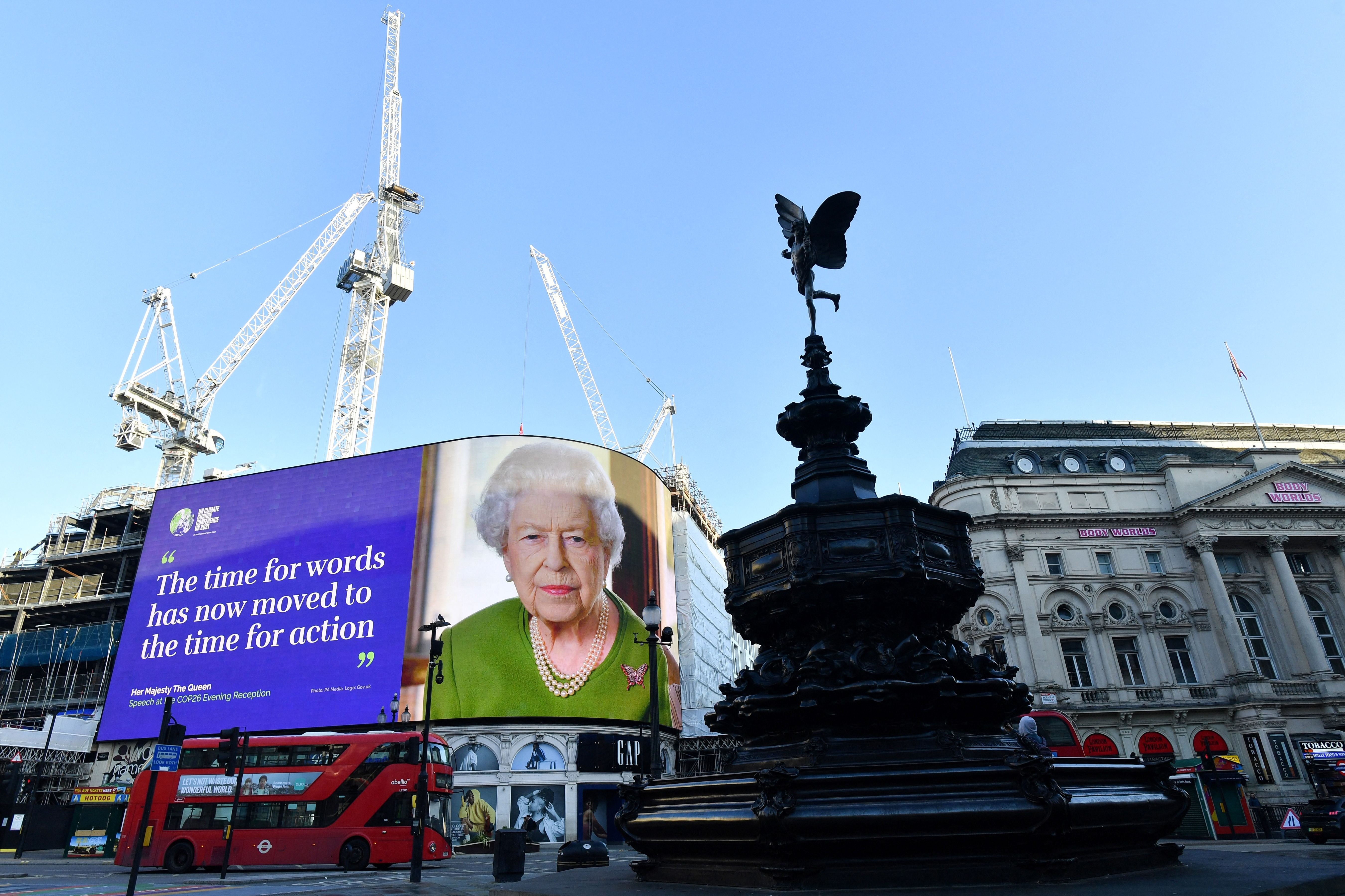 A quote from a message delivered by Britain’s Queen Elizabeth II to the Cop26 UN climate summit