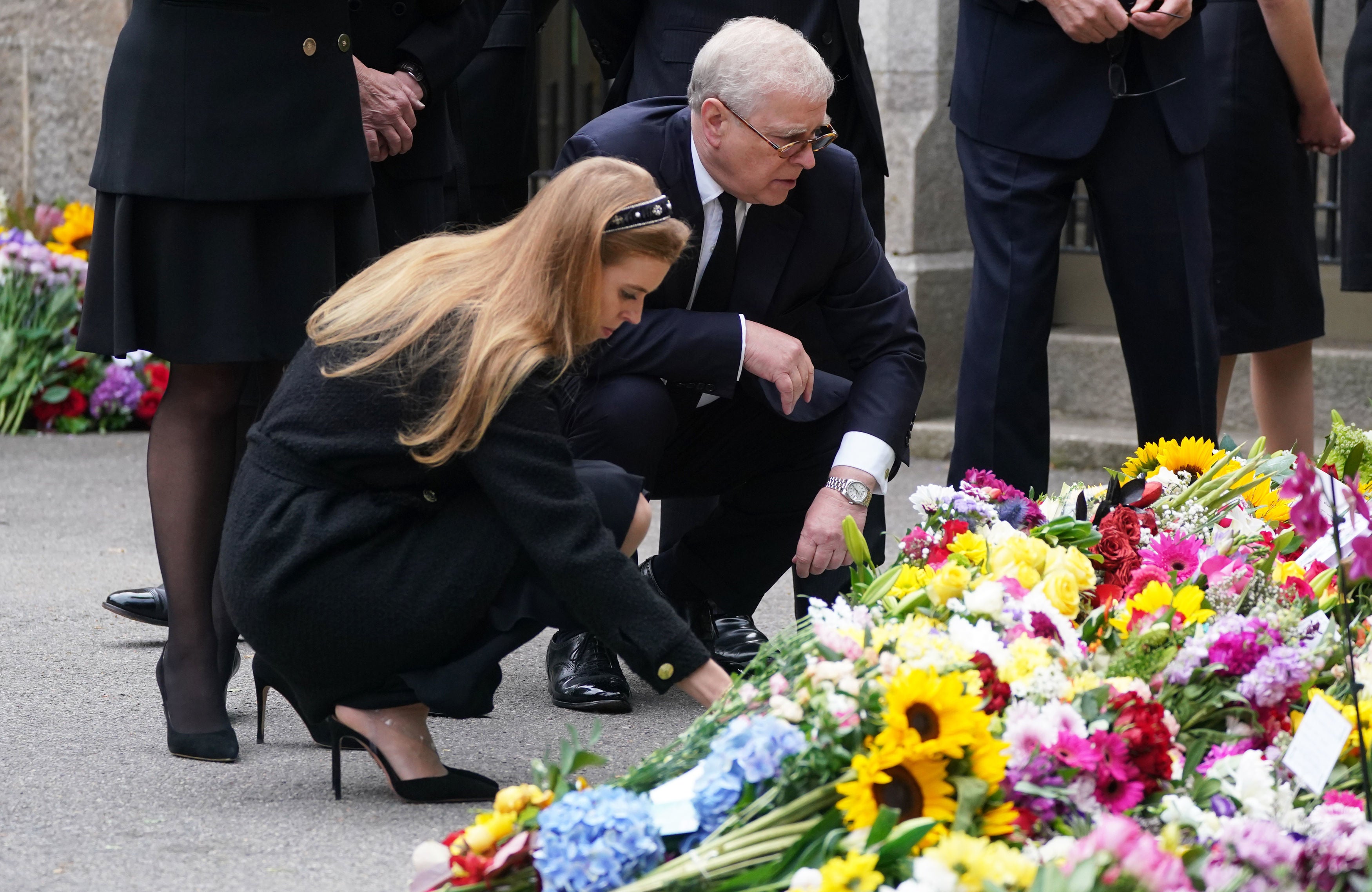 Princess Beatrice read through messages left by the public