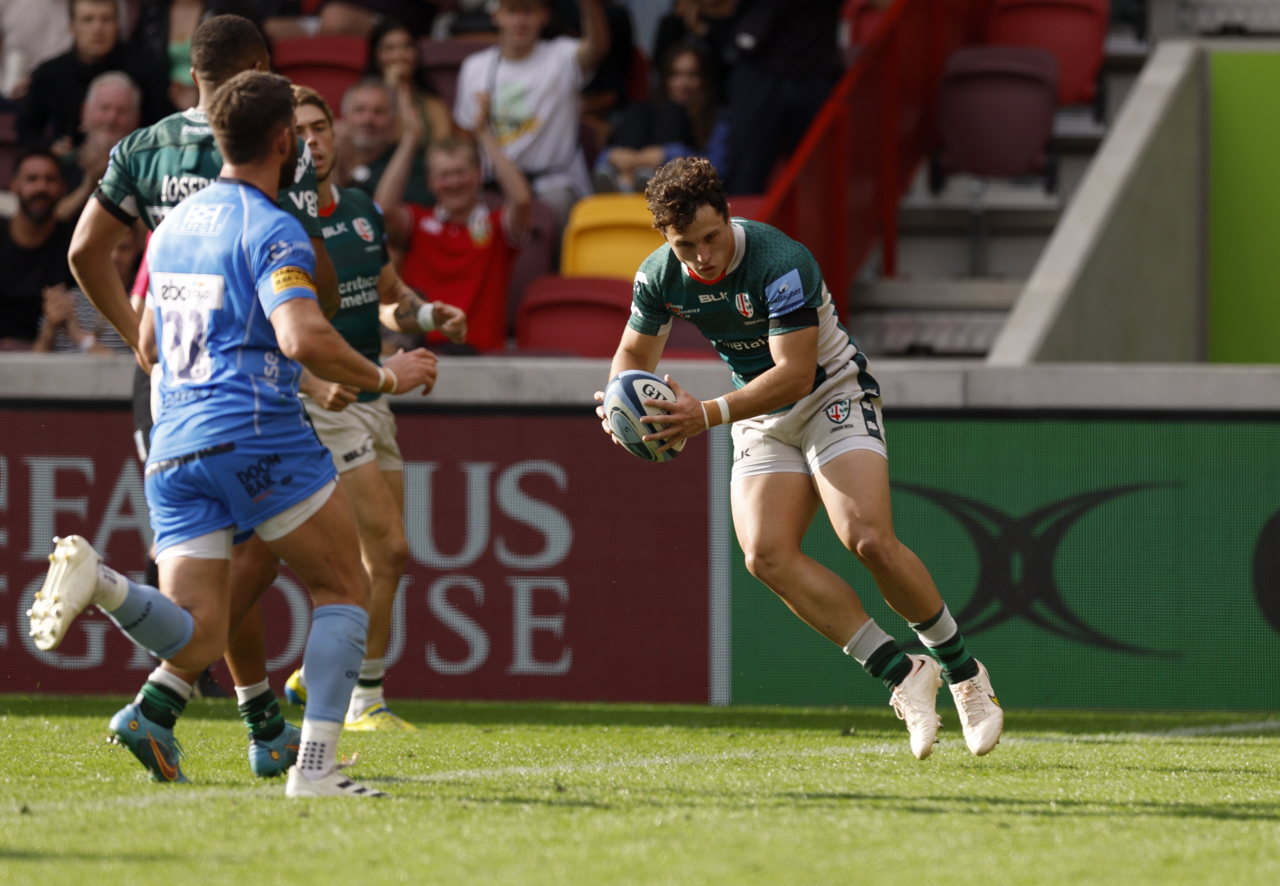 London Irish’s Henry Arundell (right) touched down twice (Steven Paston/PA).