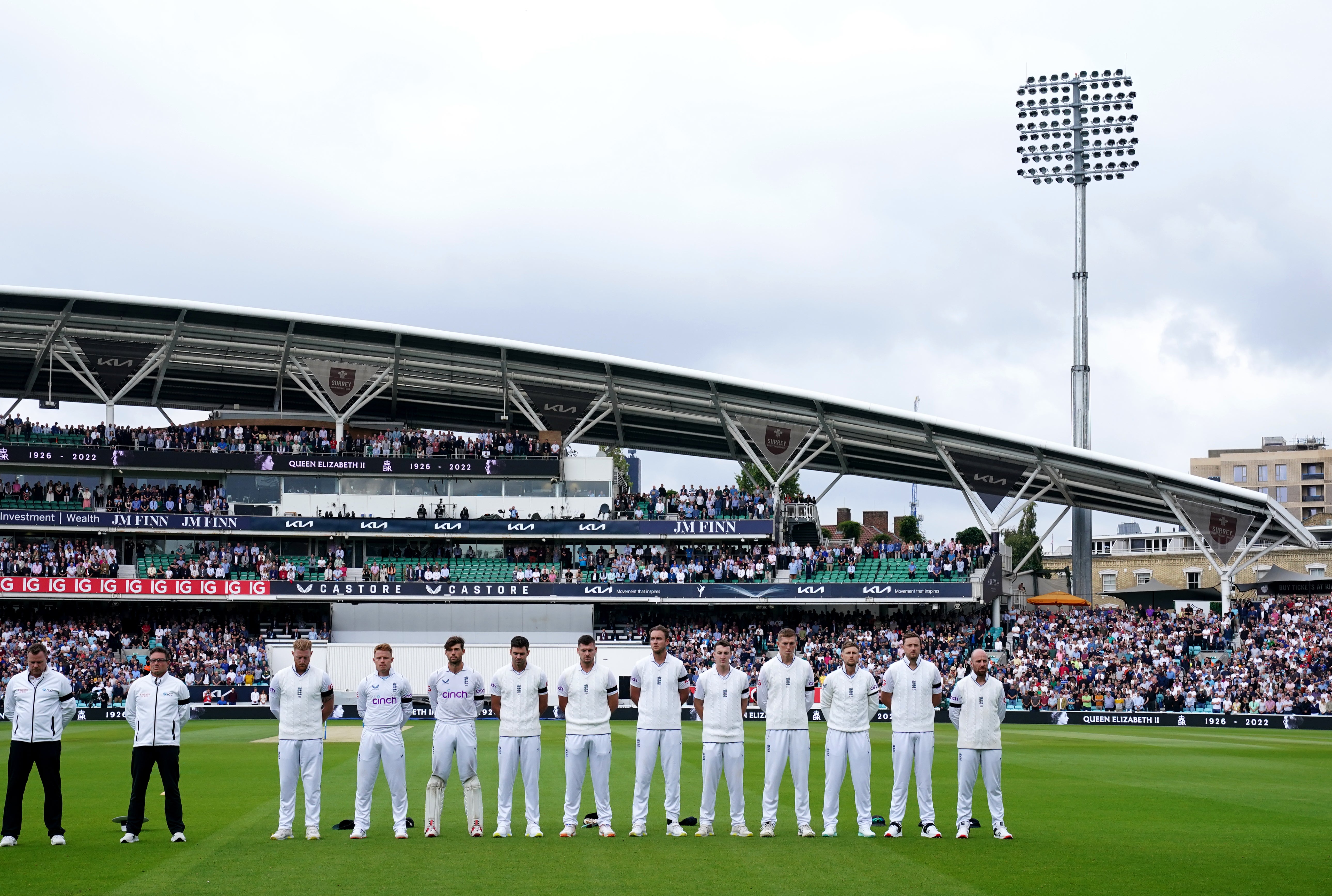 The players observed a minute’s silence (John Walton/PA)