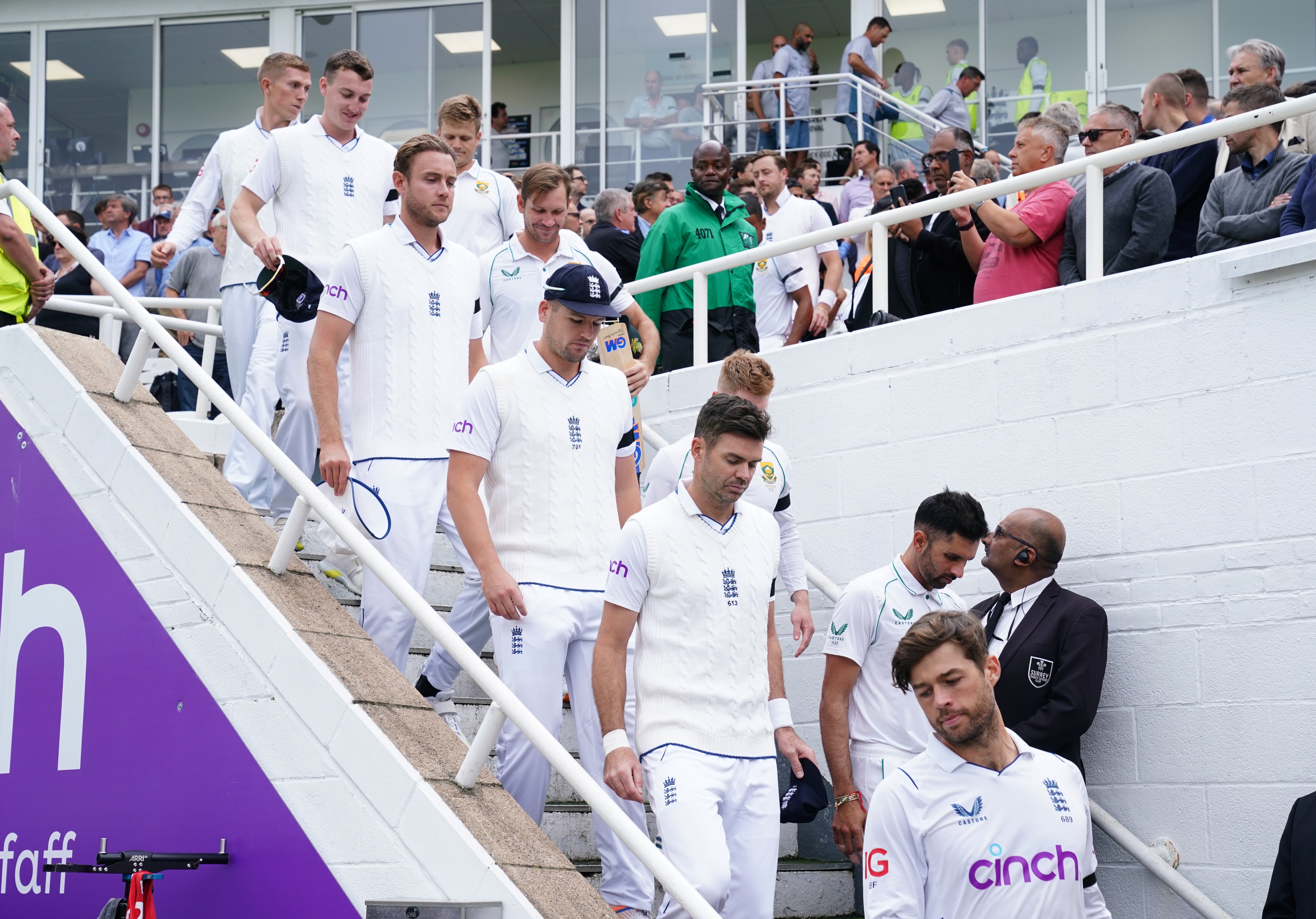 England players walked out wearing black armbands (John Walton/PA)