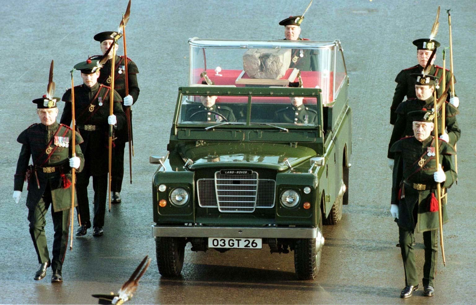 The Stone of Destiny, which was returned to Scotland in 1996, will be moved to London for the coronation of King Charles III (PA)