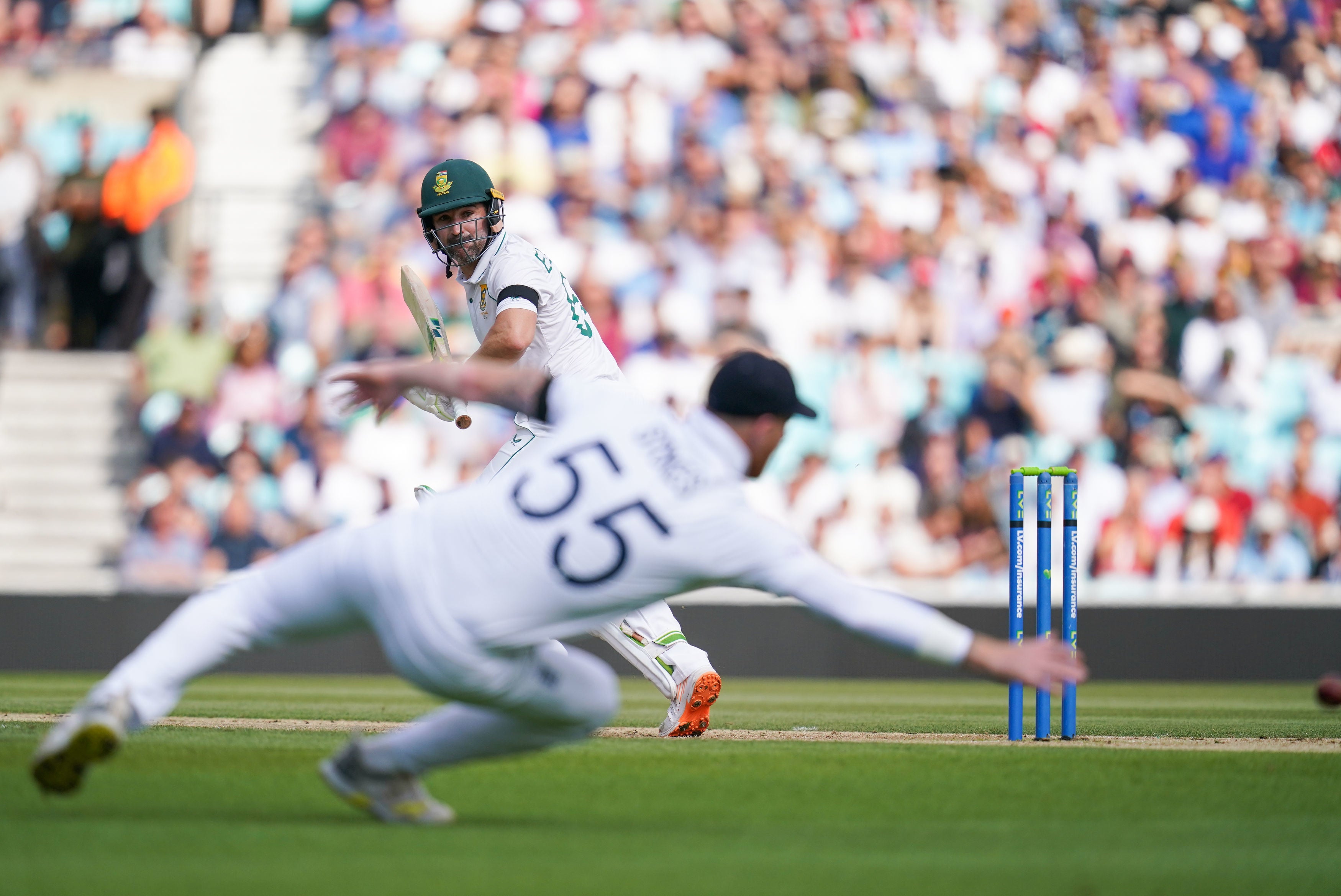 Dean Elgar batting for South Africa on Sunday