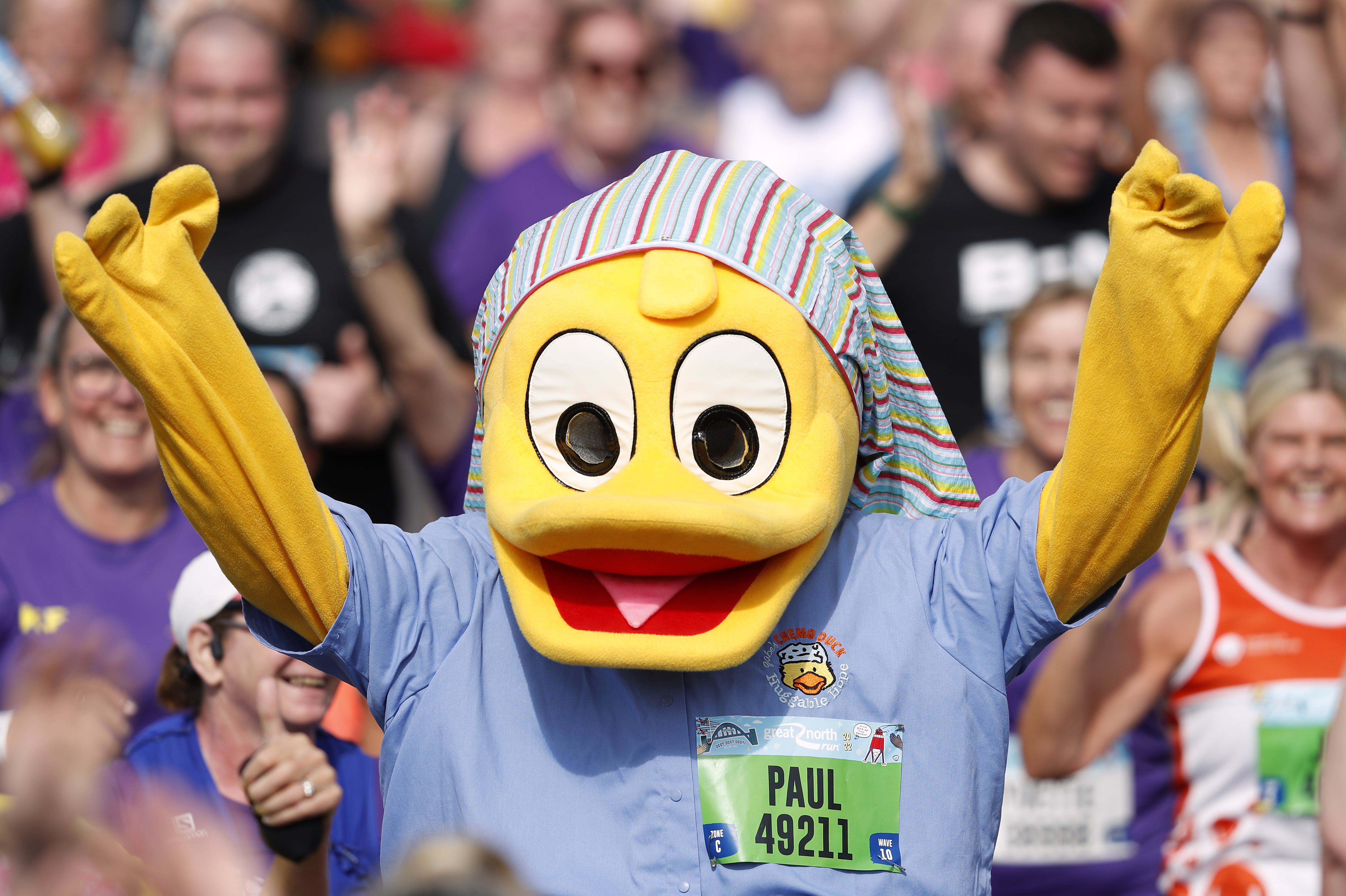 Runners cross the Tyne Bridge during the Great North Run (Will Matthews/PA)