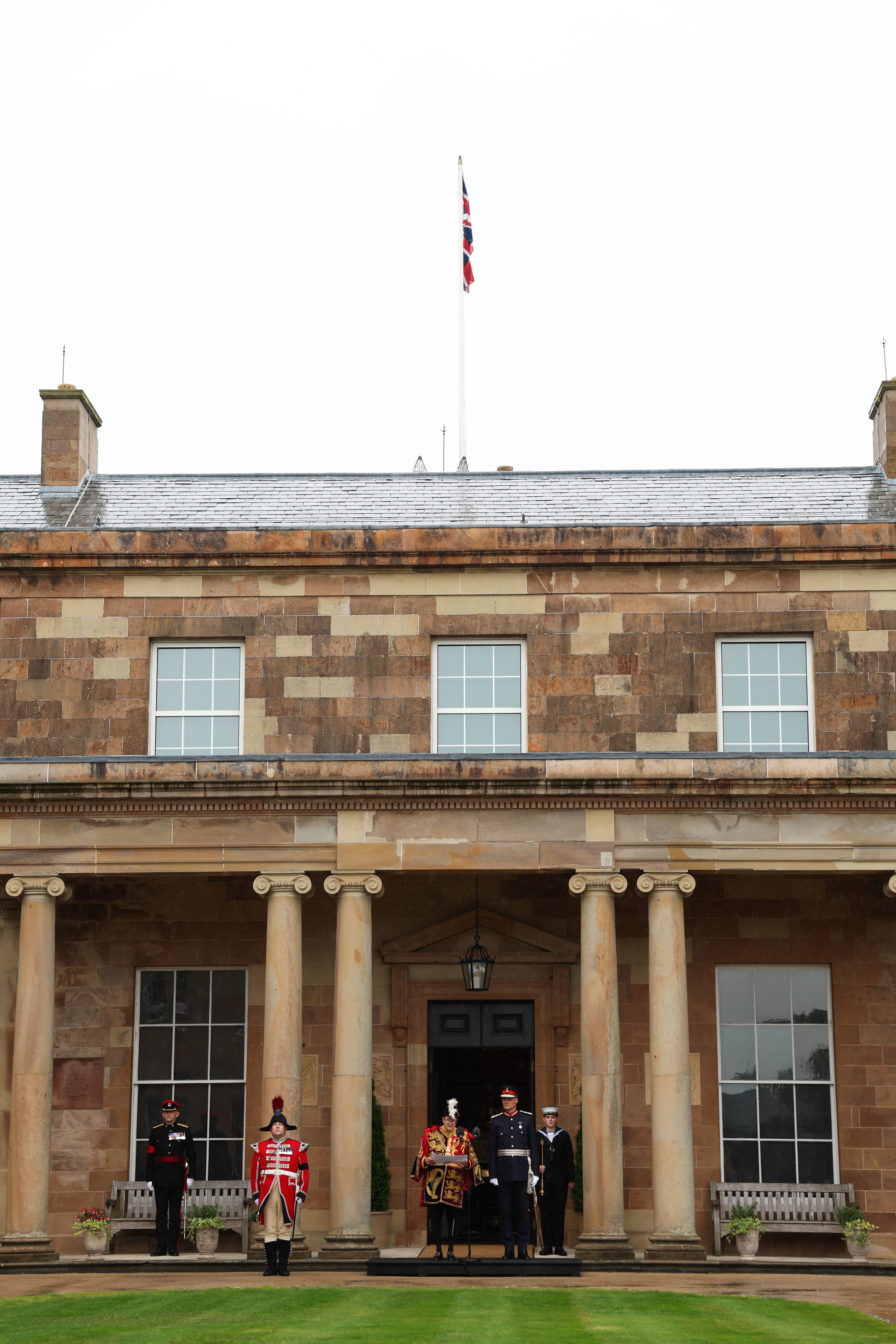 Norroy and Ulster King of Arms Robert Noel during an accession proclamation ceremony at Hillsborough Castle near Belfast, publicly proclaiming King Charles III as the new monarch (Kelvin Boyes/PA)