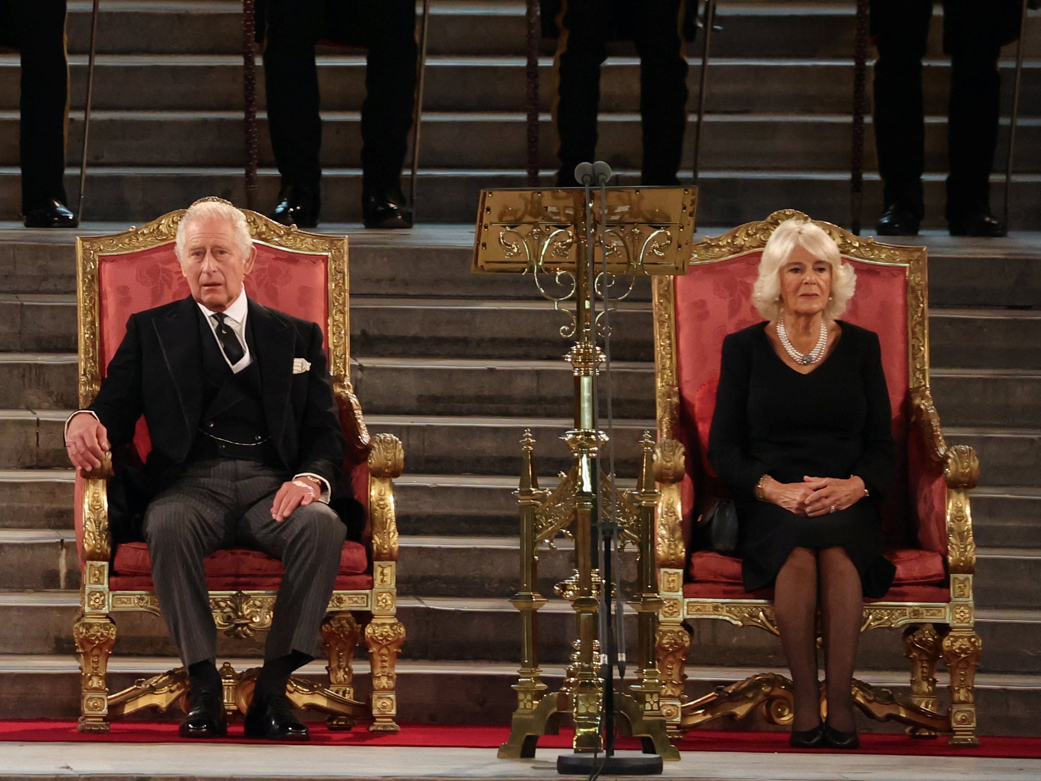King Charles and Queen Consort Camilla attended a service in Westminster on Monday morning