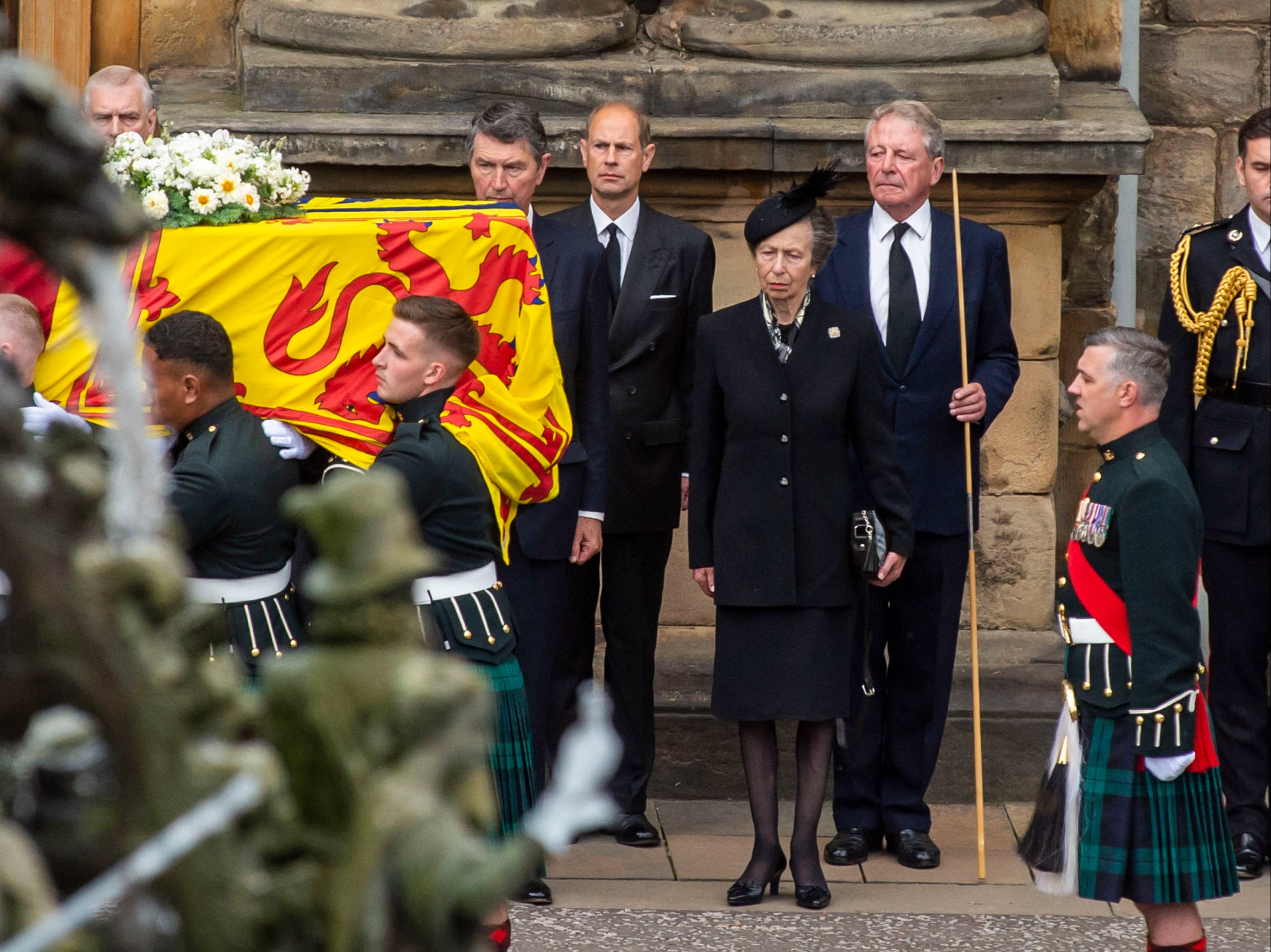 Princess Anne outside Holyroodhouse on Sunday