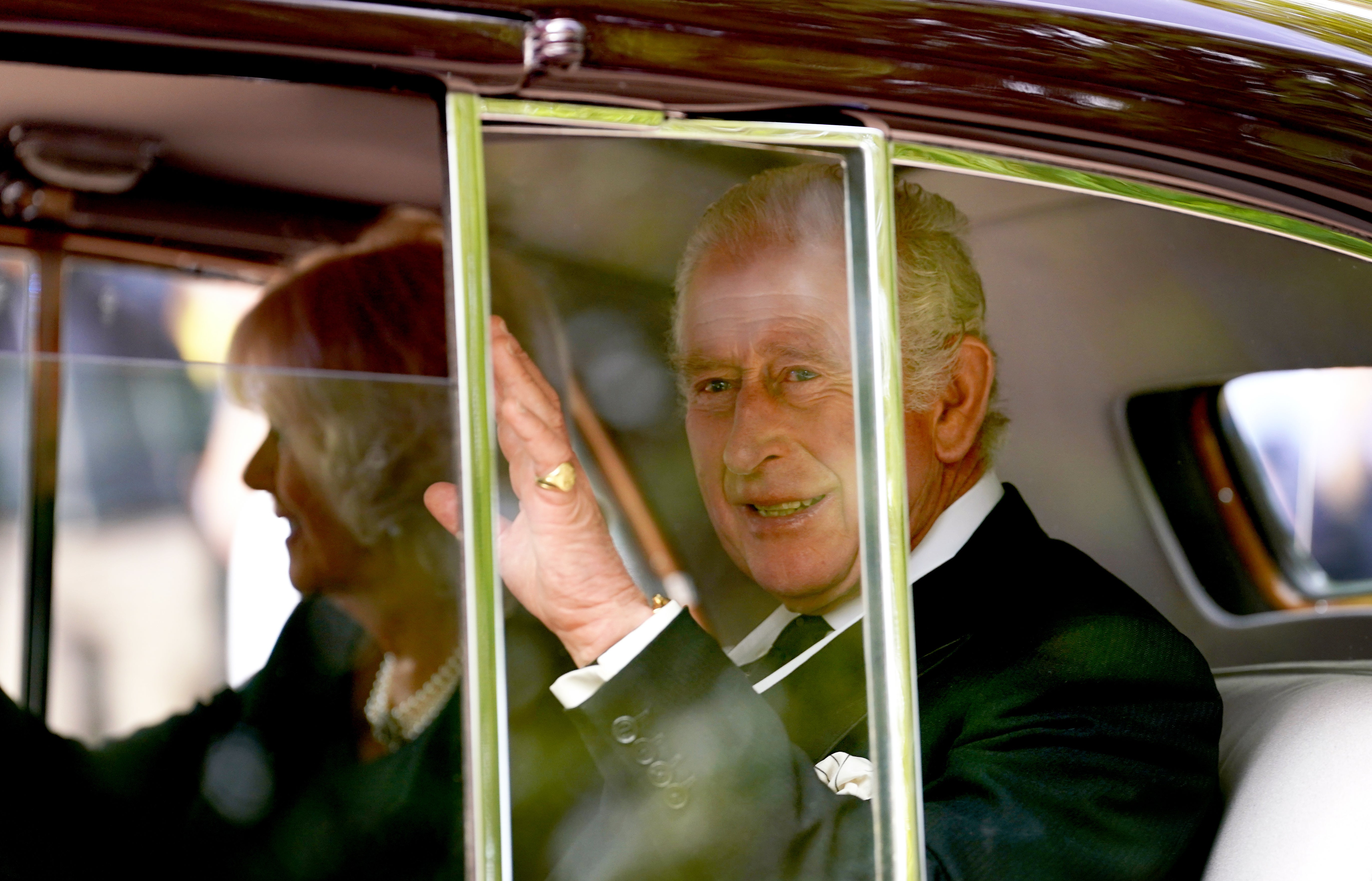 King Charles III and the Queen Consort leave Clarence House for Westminster Hall (Gareth Fuller/PA)