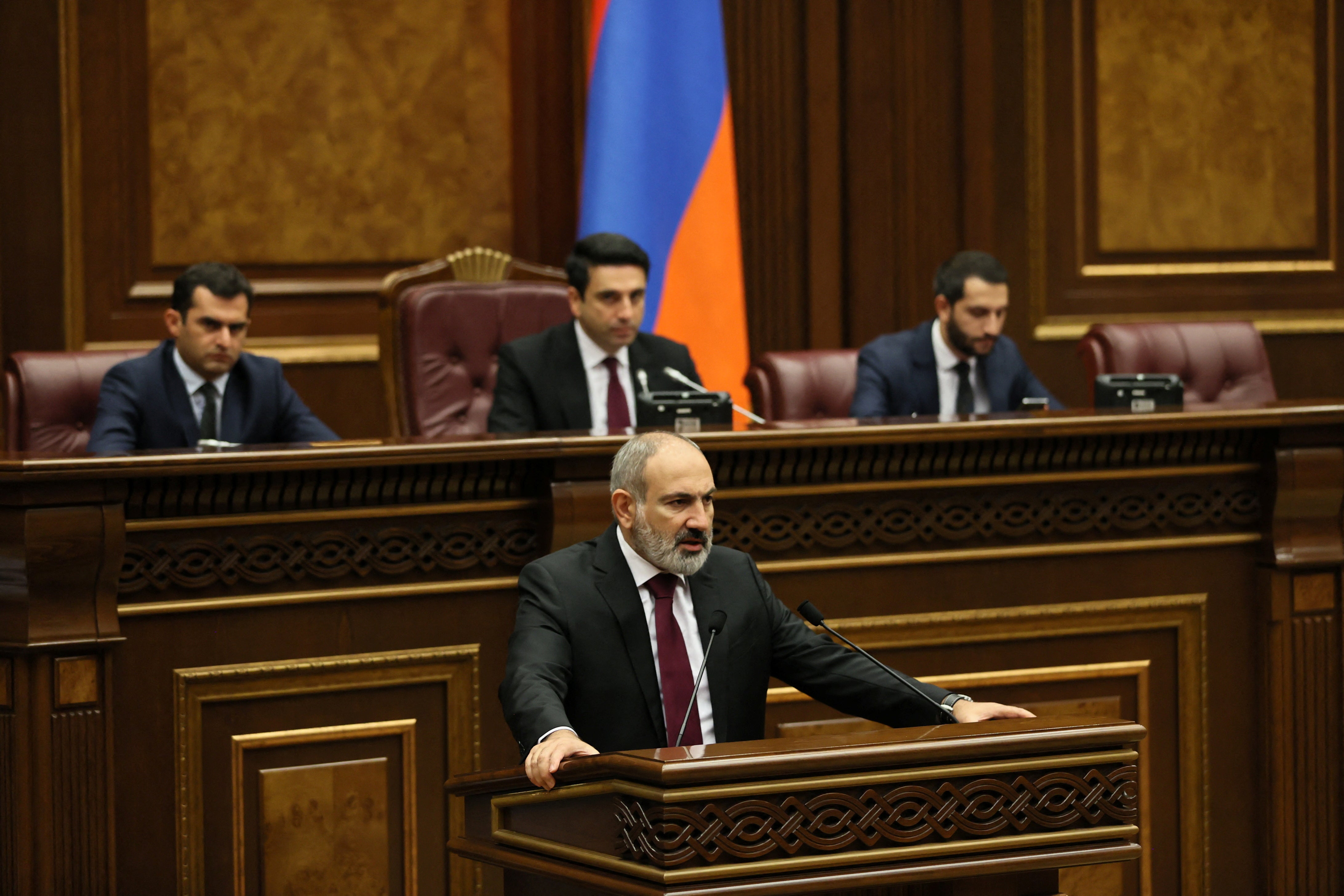 Armenian prime minister Pashinyan addresses parliament in Yerevan