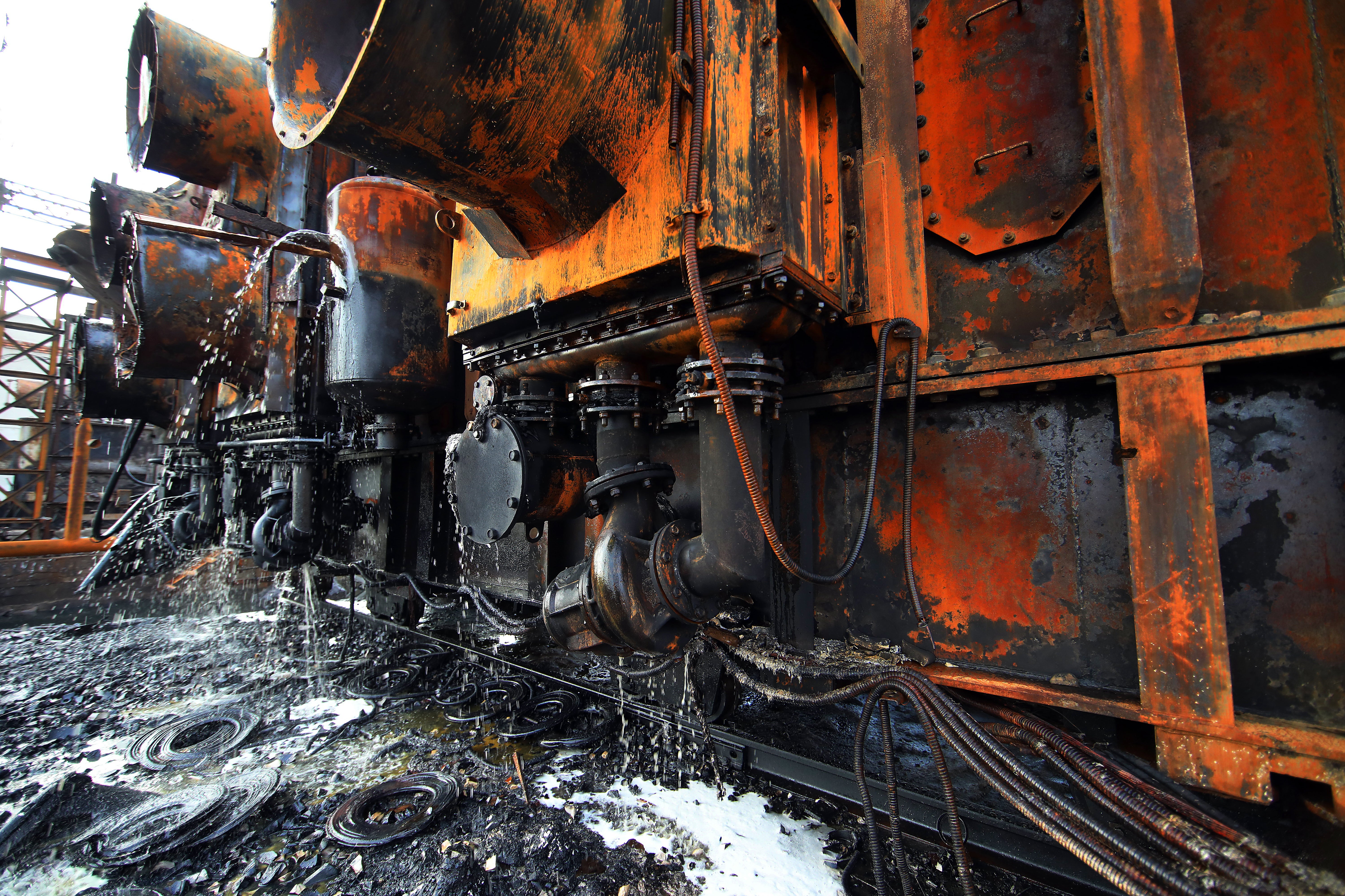 Russian shelling hit a power substation in Kharkiv, Ukraine.