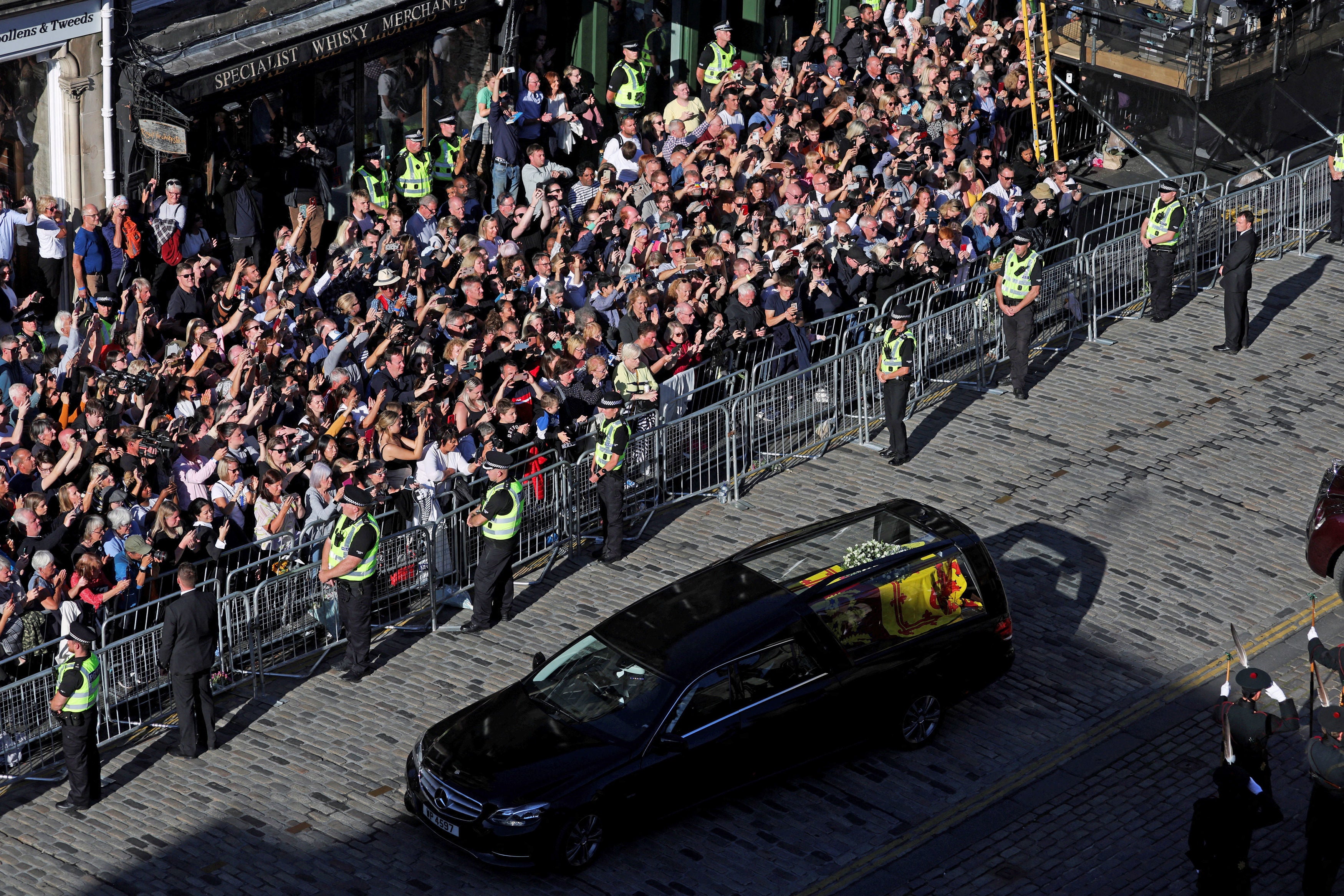 Mourners had queued for hours to see the coffin lying in state