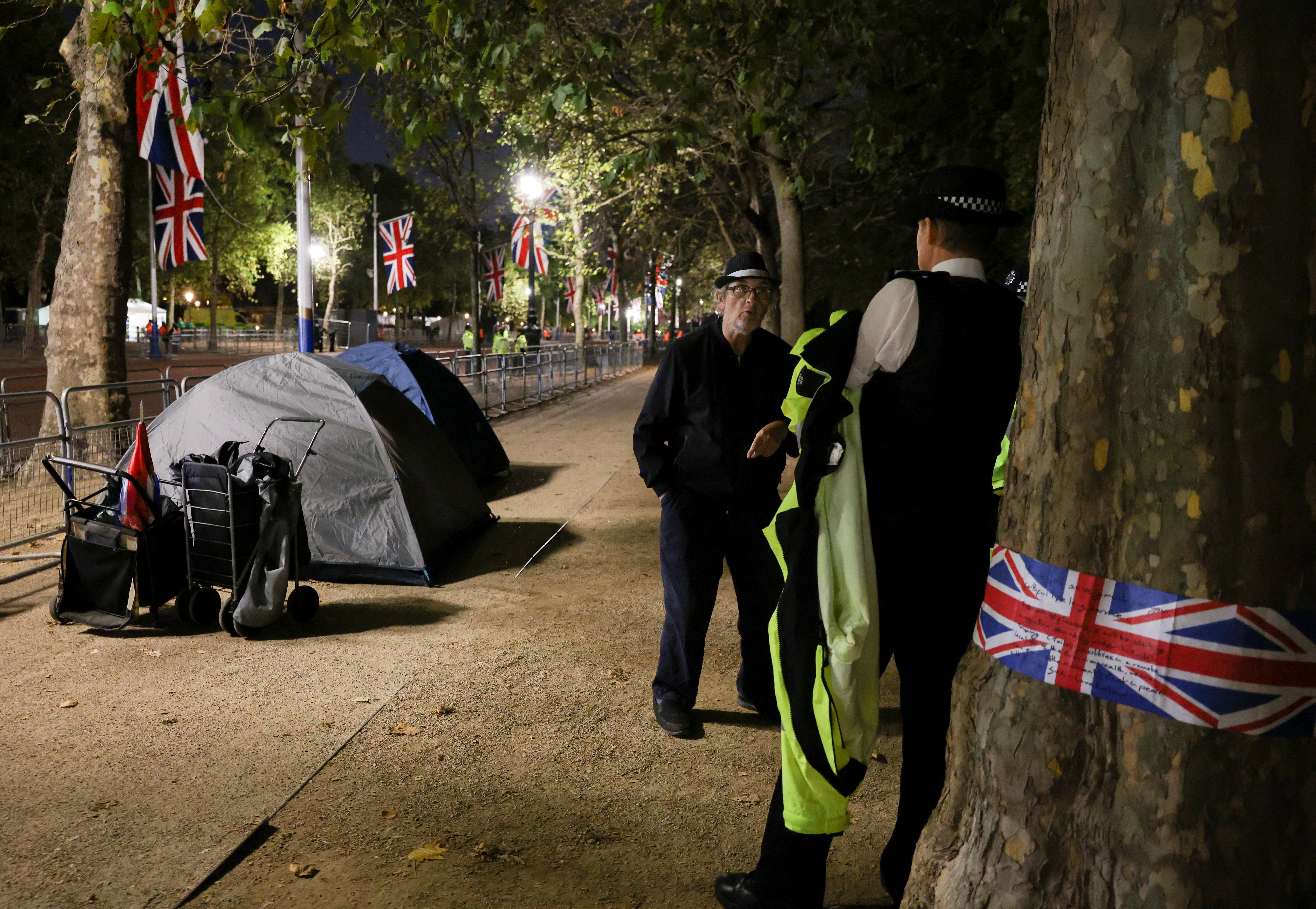 Well-wishers camped out near Buckingham Palace plan to stay there until after the Queen’s funeral