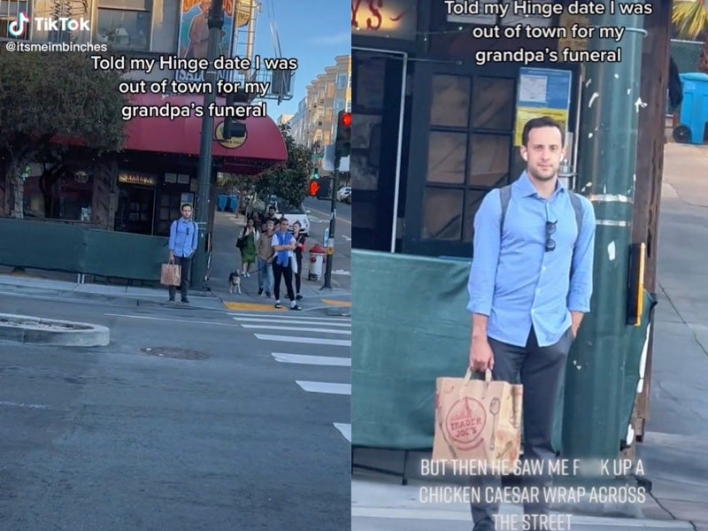 TikToker reveals Hinge date caught them in lie after they claimed they were out of town for grandpa’s funeral