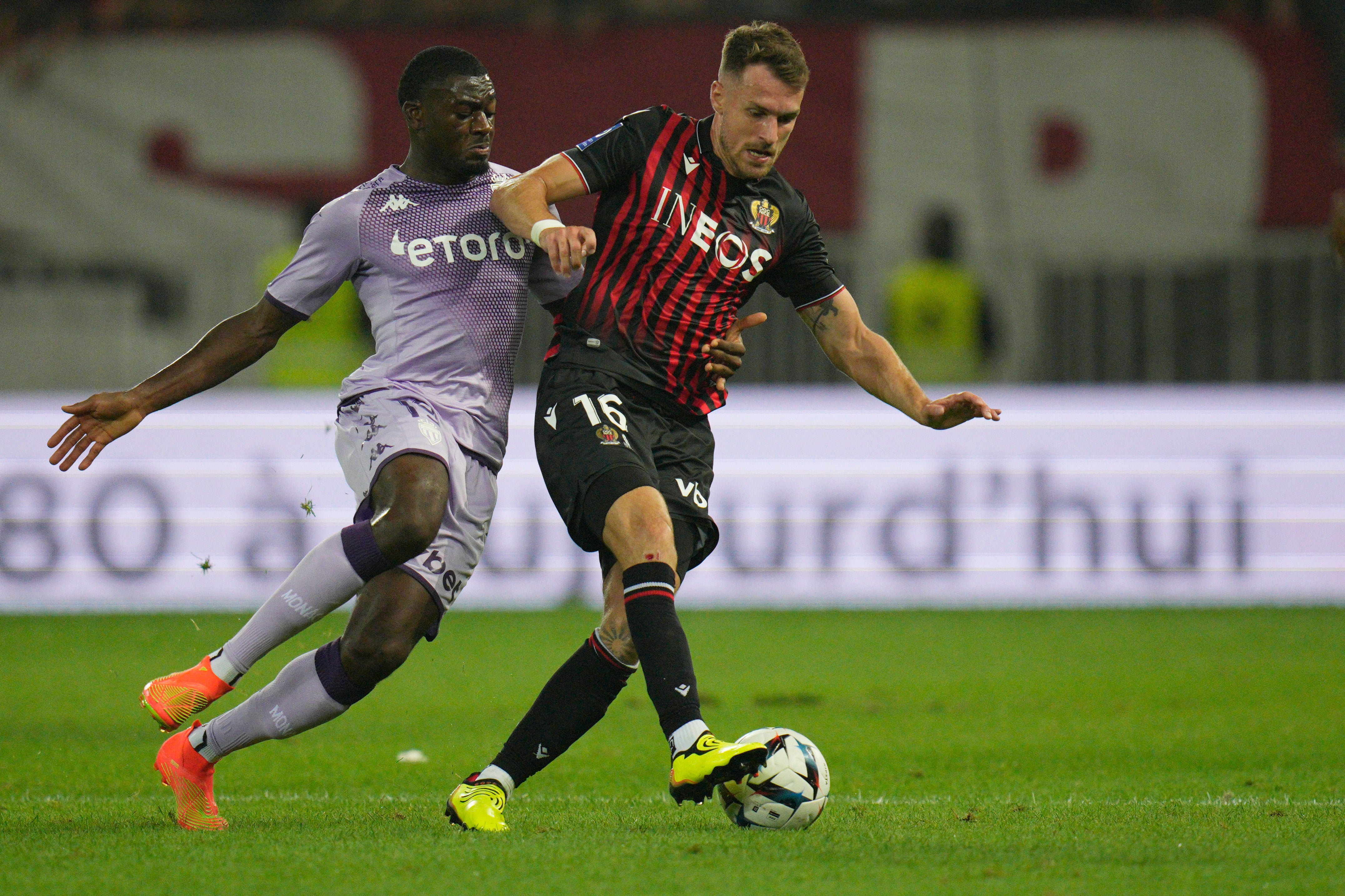 Aaron Ramsey, right, has been ruled out of Wales action this month after picking up an injury playing for Nice (Daniel Cole/AP)