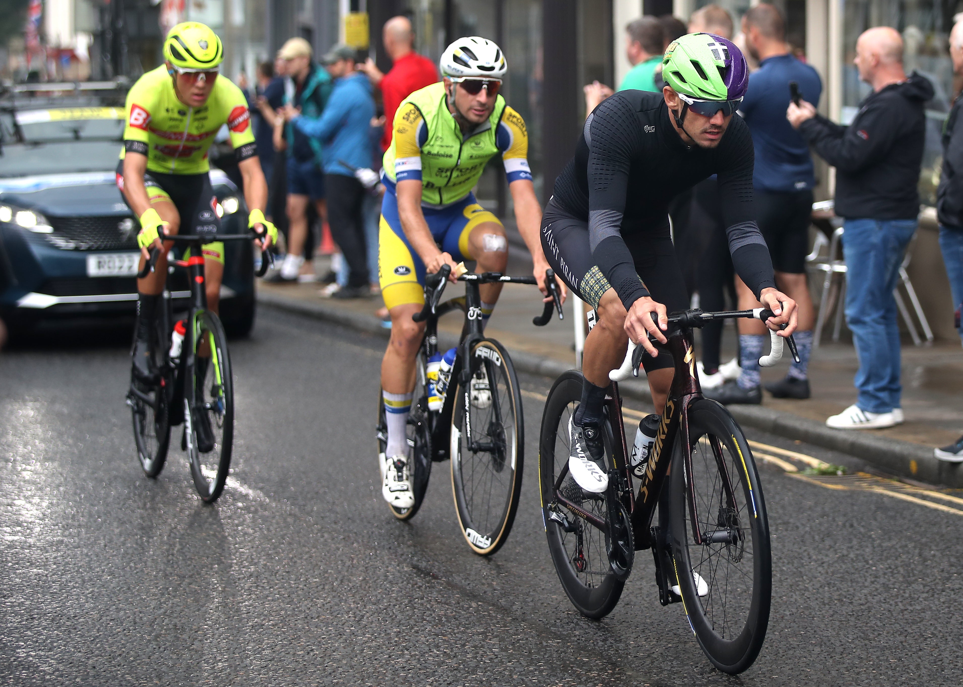 Saint Piran’s Alex Richardson, right, rode to third place on stage three of last week’s Tour of Britain (Simon Marper/PA)