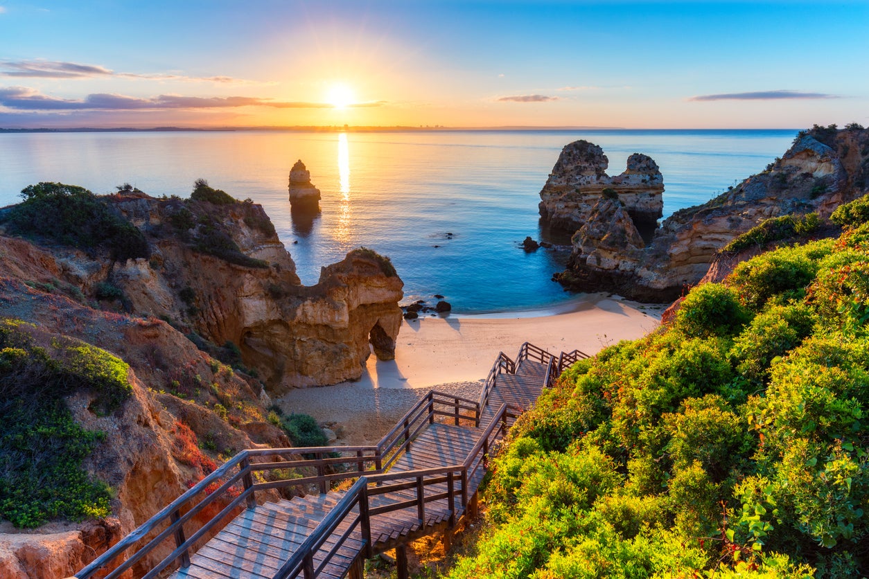 Even in winter, the beaches around Faro, Portugal are spectacular