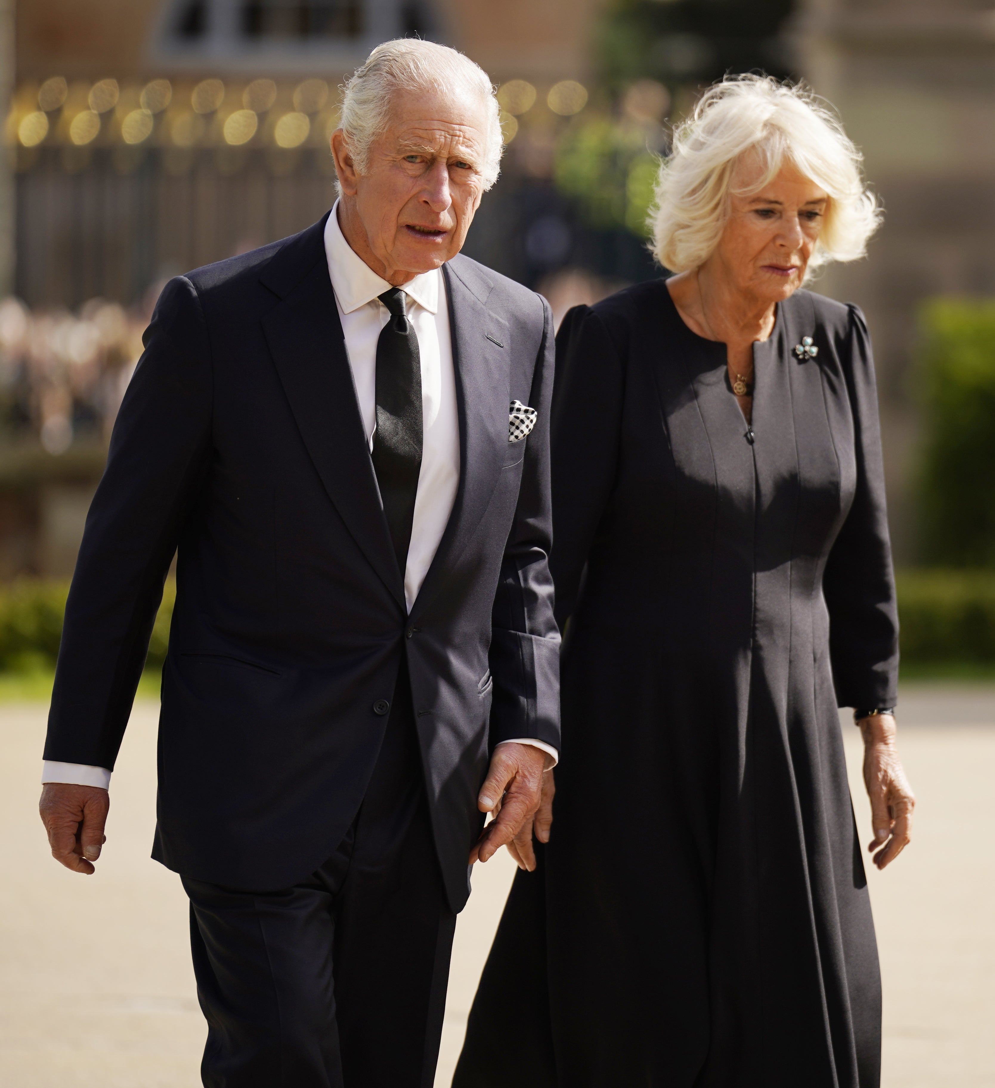 King Charles III and the Queen Consort at Hillsborough Castle in Northern Ireland (Niall Carson/PA)