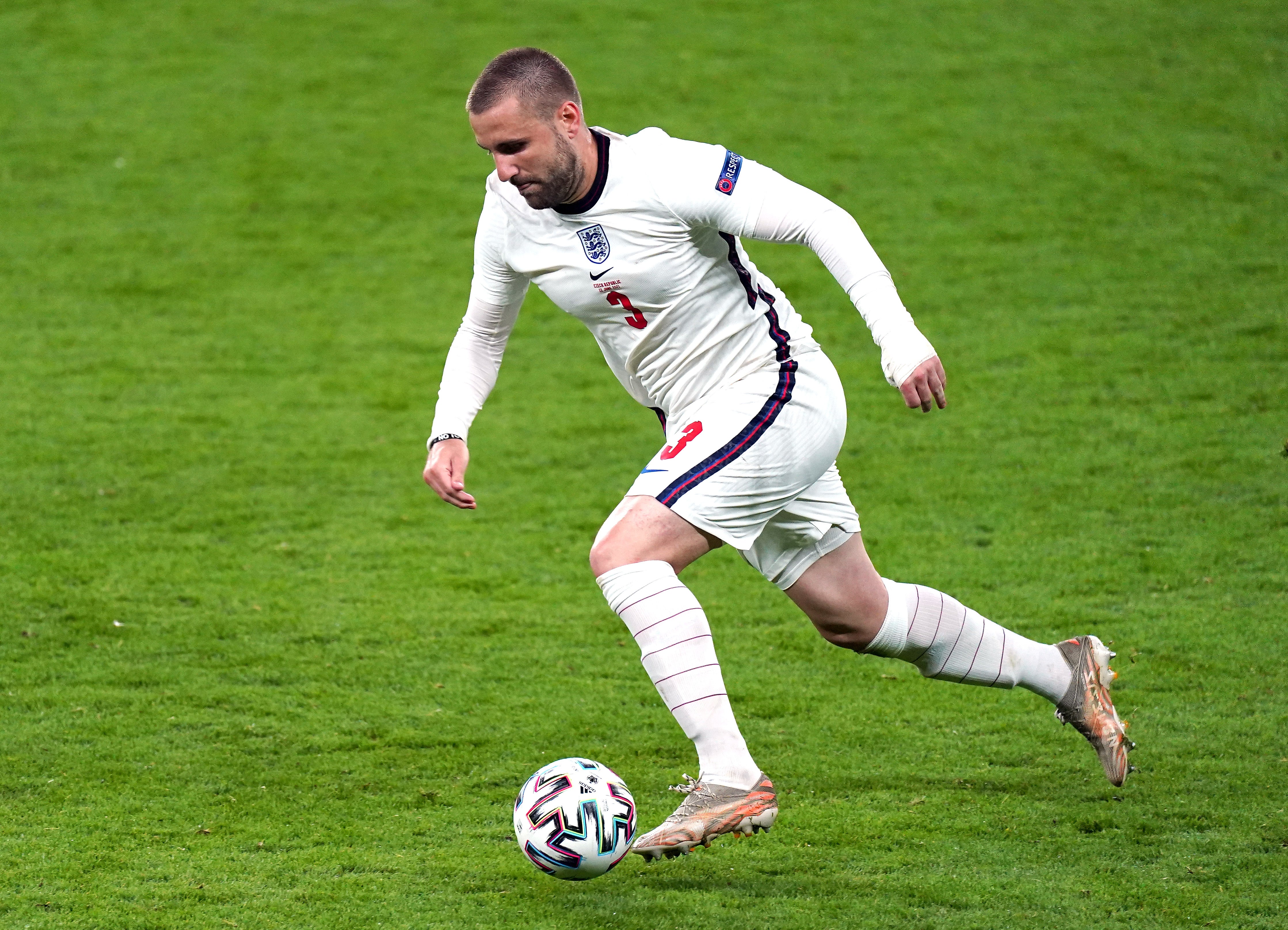 Luke Shaw will be hoping to retain his place in Gareth Southgate’s England squad (Mike Egerton/PA)