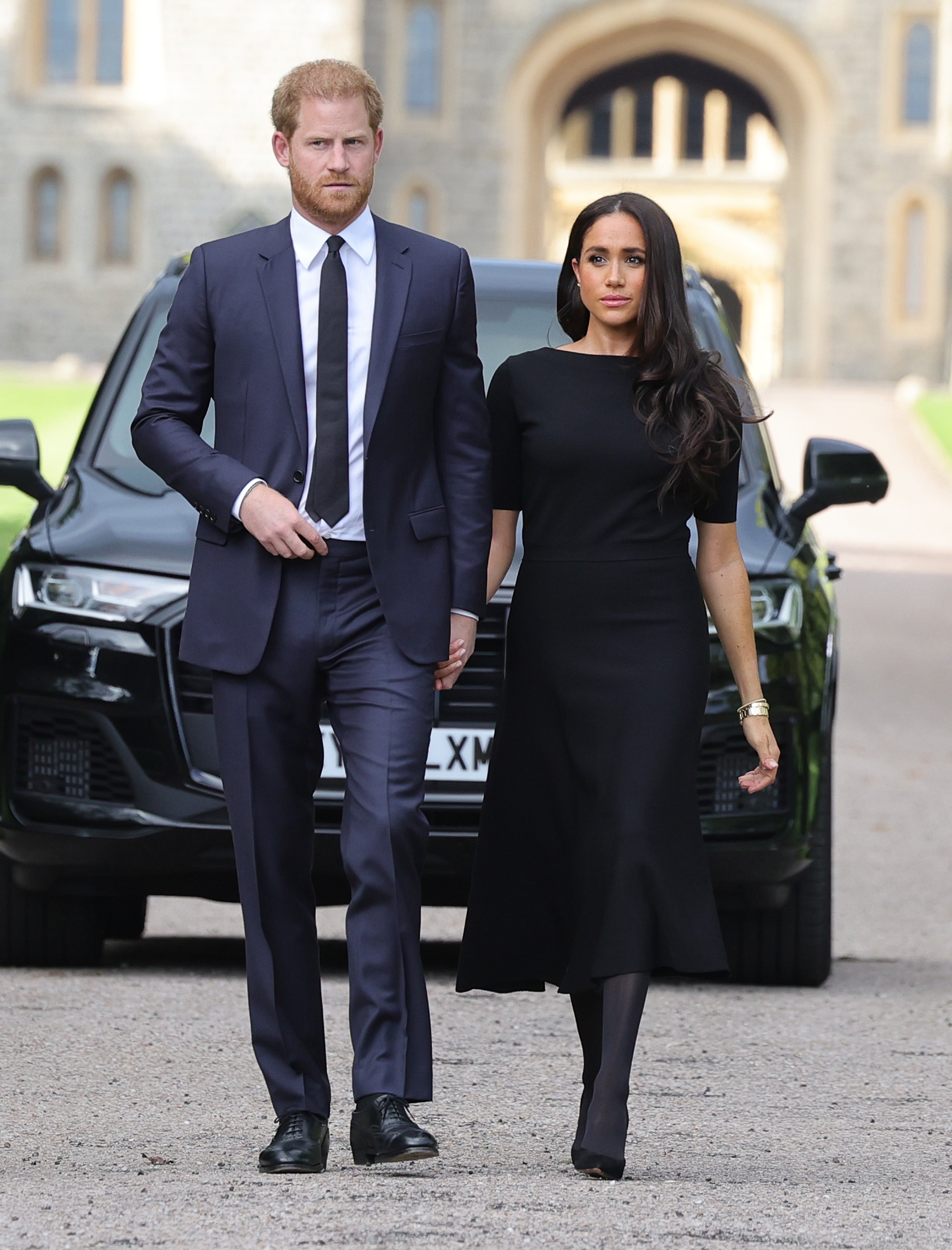 Duke and Duchess of Sussex also held hands while greeting well-wishers earlier this week