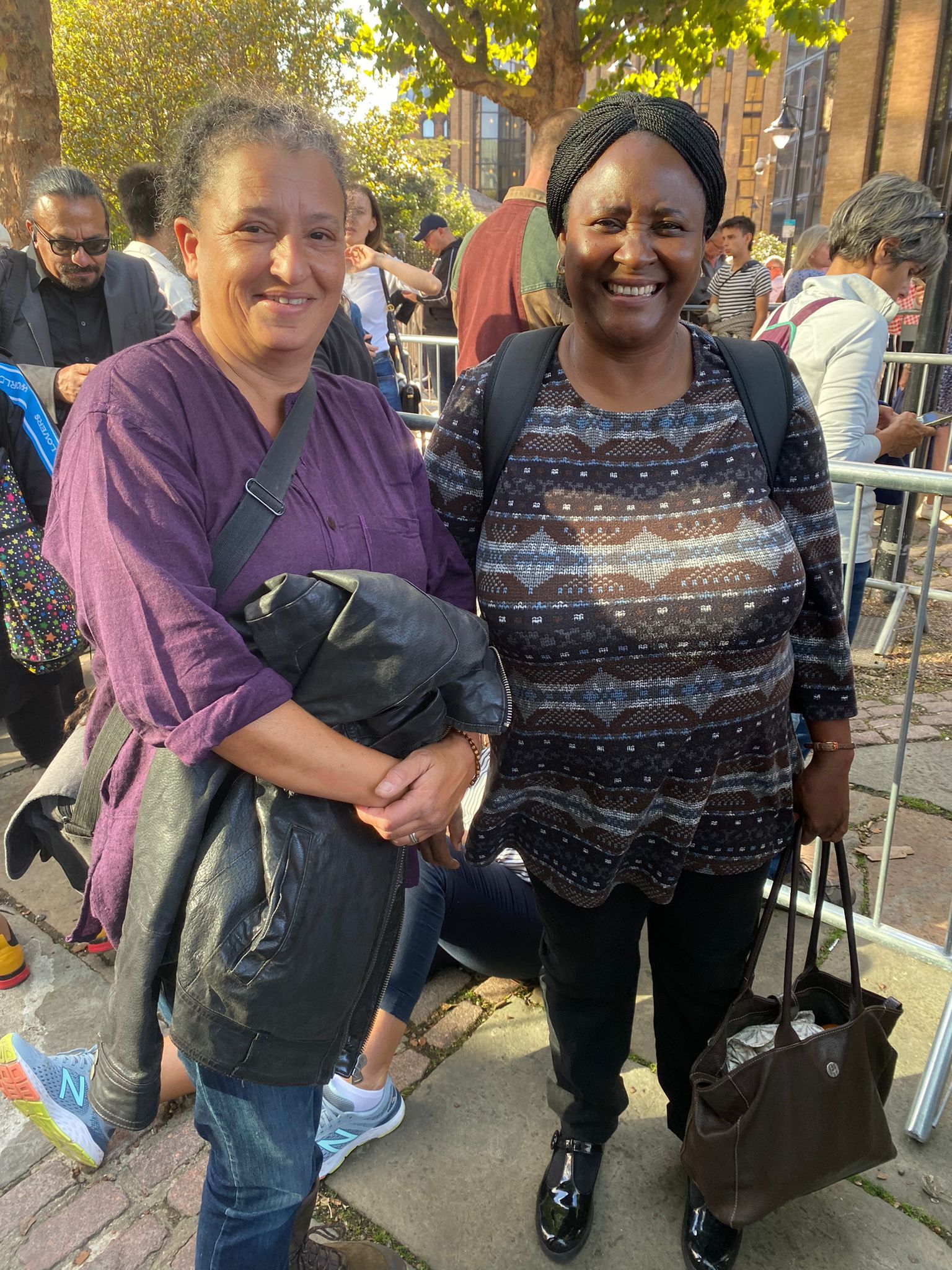 Hilary Noble (left) and Mavis Sibanda (right) came down to view history in the making