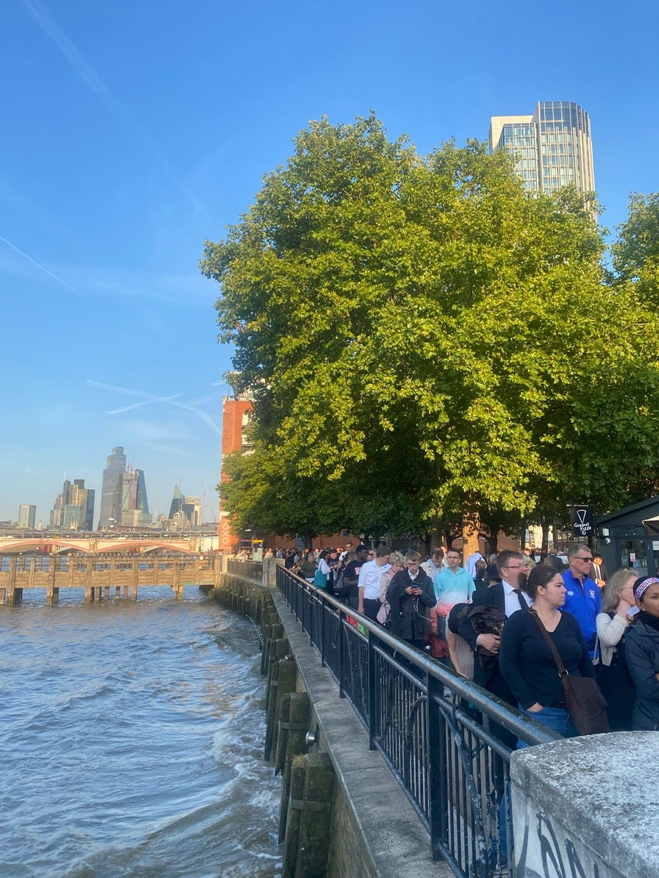 Long queues stretched all the way down Southbank