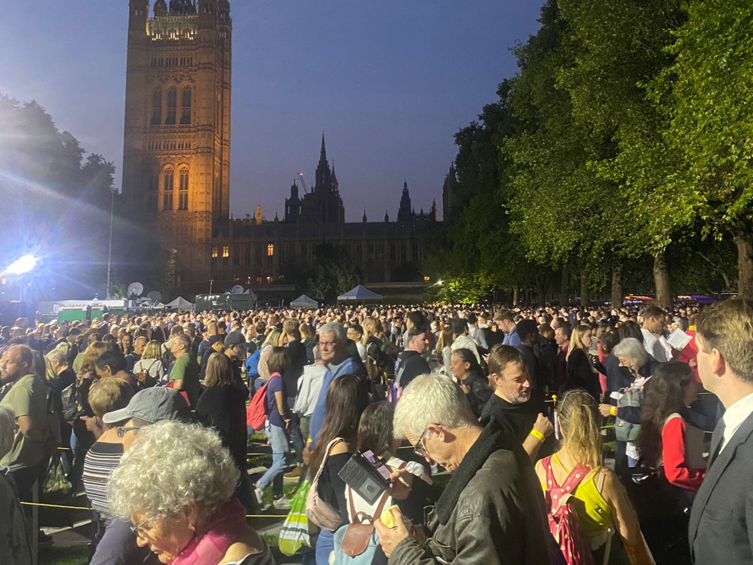 A sea of people waited hours into the night to pay respects to the late Queen