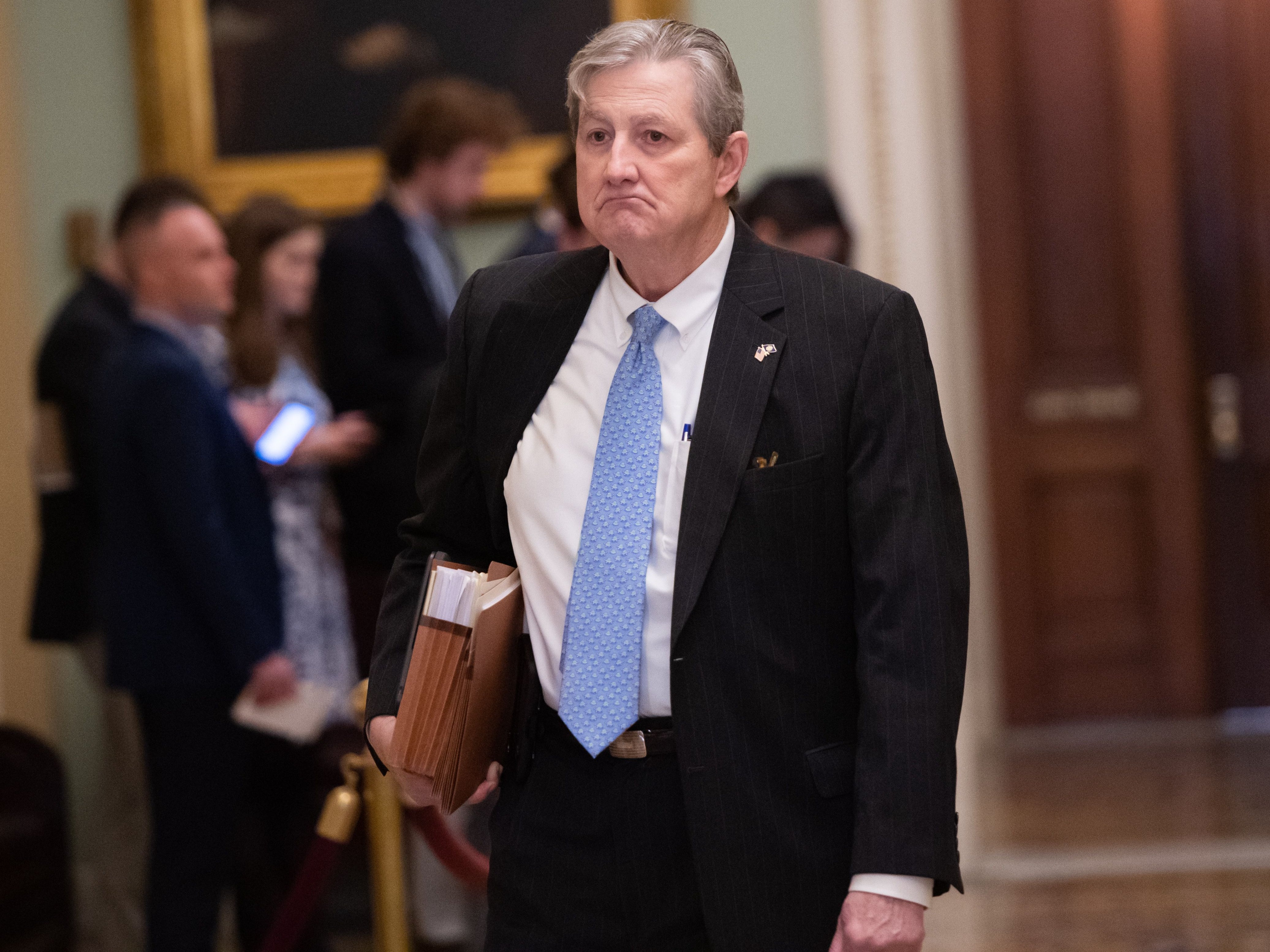 US Senator John Kennedy, Republican of Louisiana, arrives for the Senate impeachment trial of US President Donald Trump at the US Capitol in Washington, DC on 22 January 2020