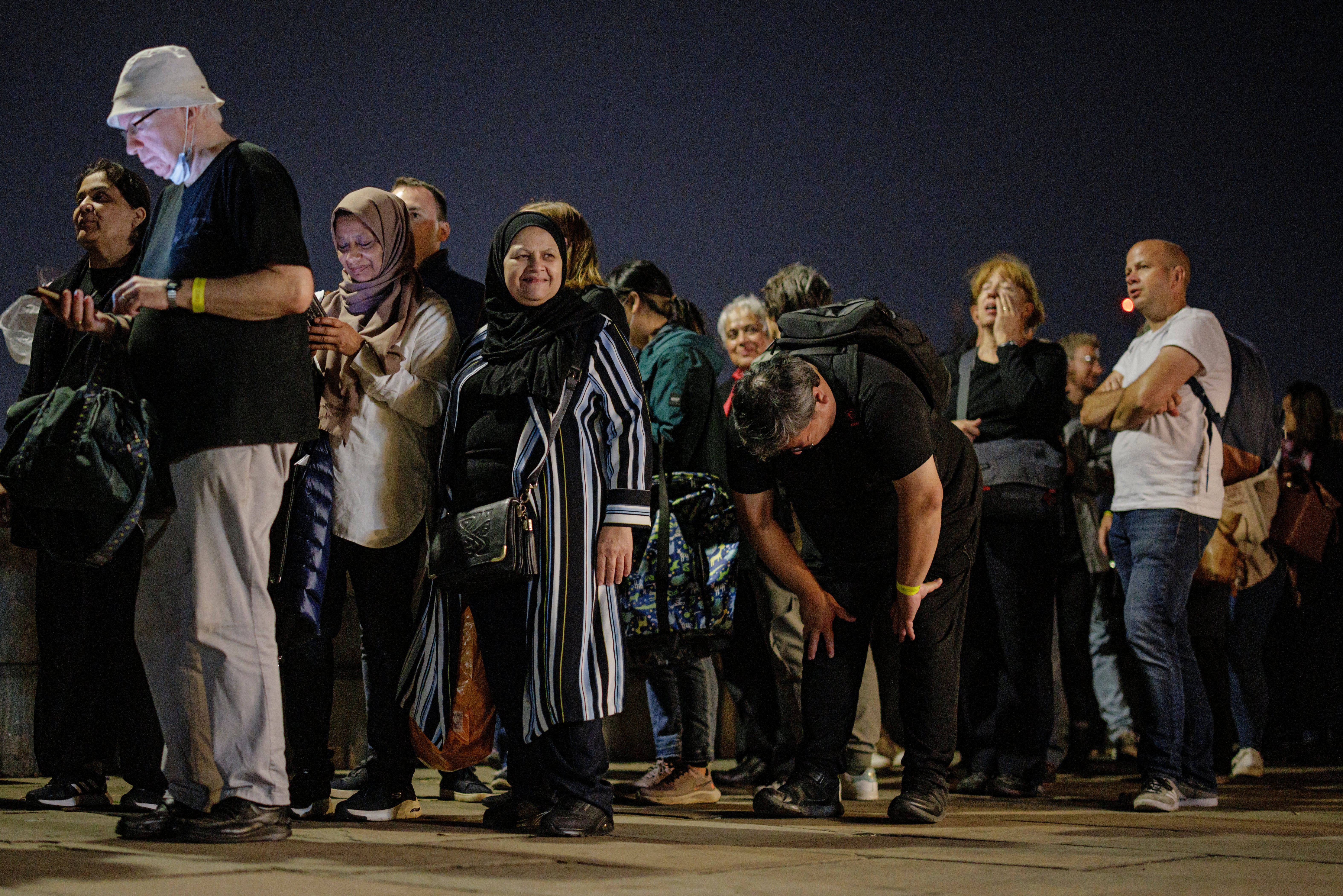 Mourners have been queuing through the night to see the coffin