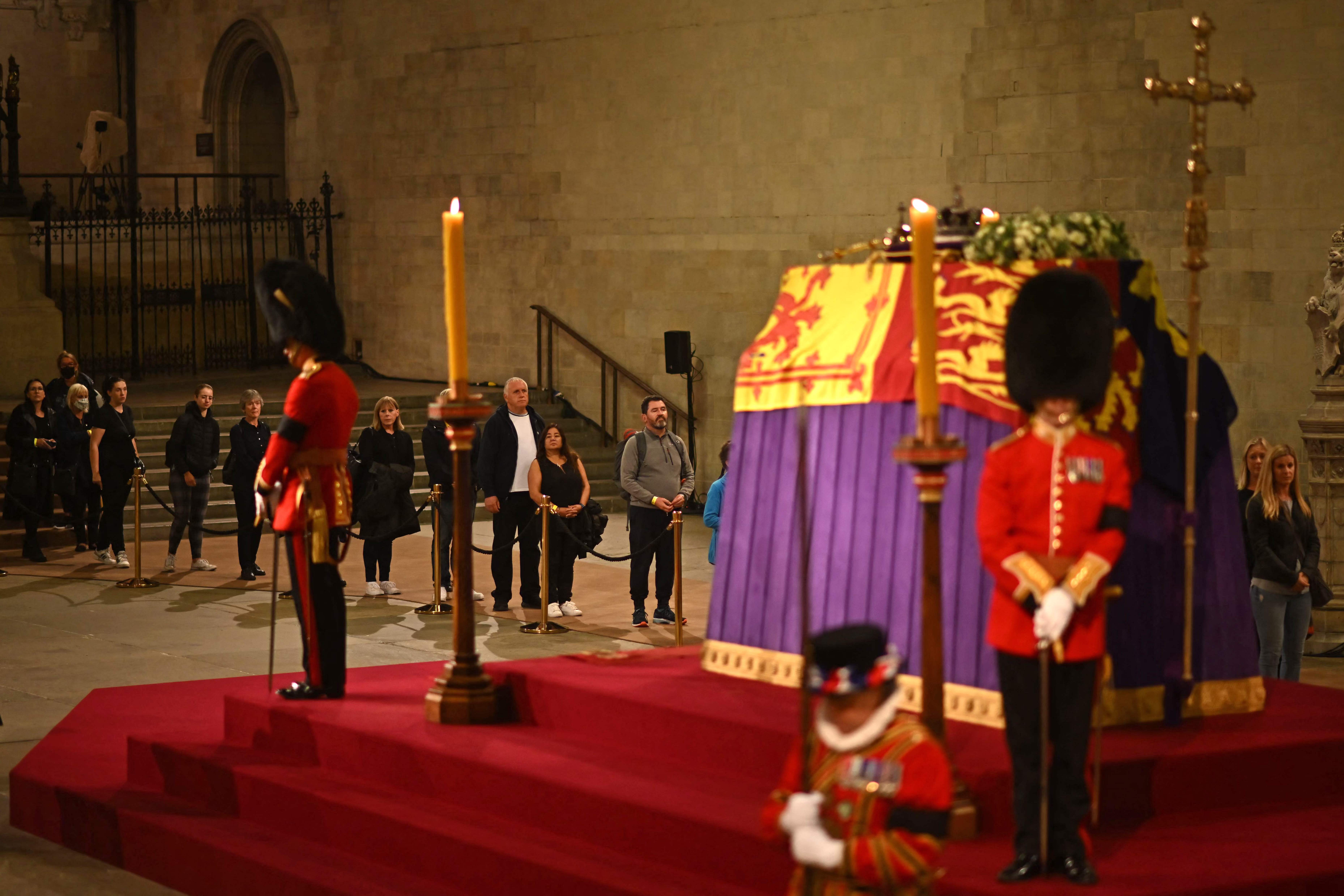 The Queen is lying in state before her funeral on Monday