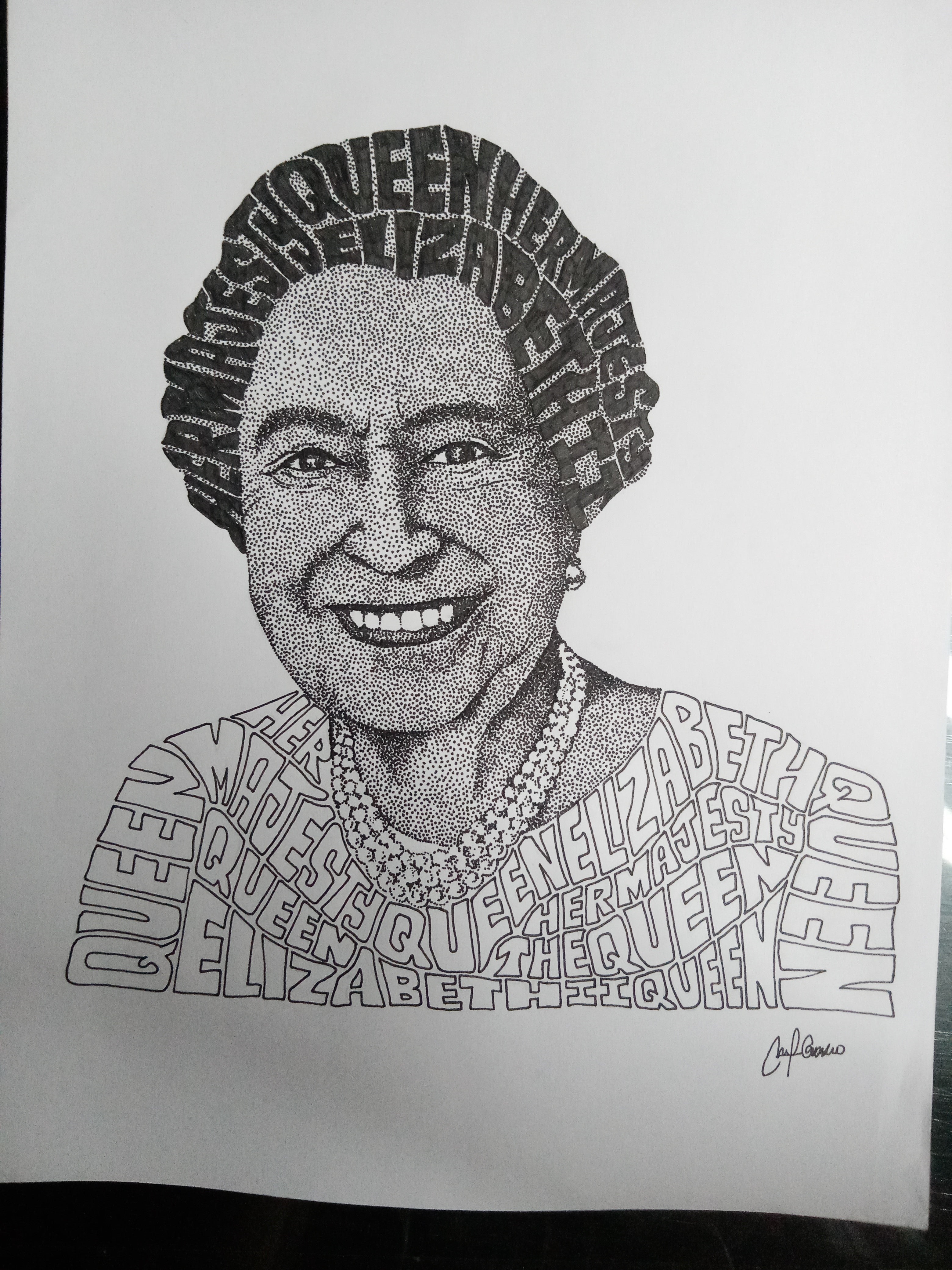 Filipino student Nino Angelo Orosco used ballpoint pens to create a drawing of the Queen (Nino Angelo Orosco/PA)