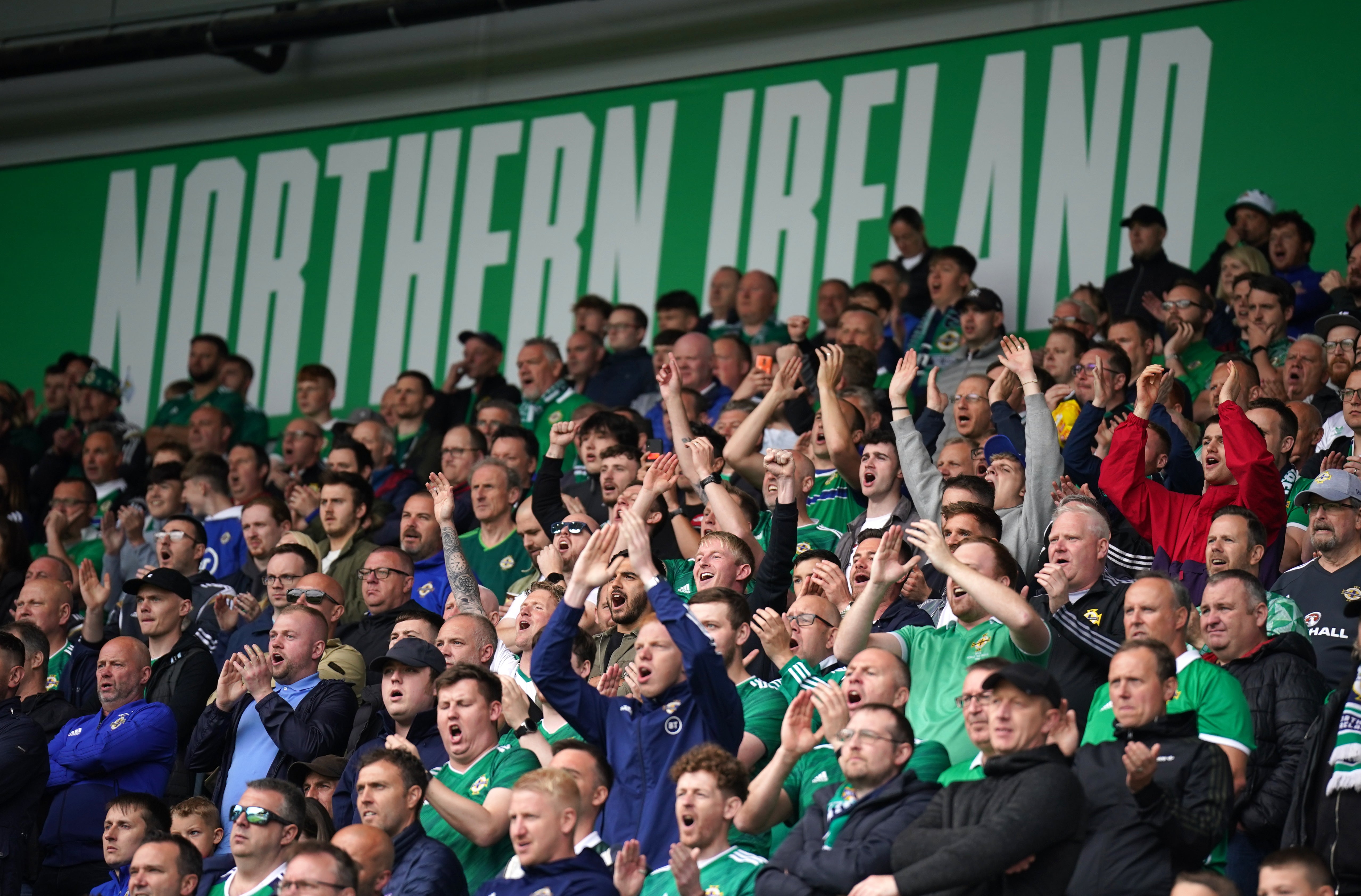 A section of Northern Ireland fans called for Ian Baraclough to go during his side’s 2-2 draw against Cyprus at Windsor Park in June (Niall Carson/PA)