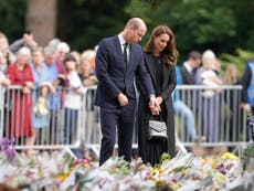 William and Kate greet well-wishers as they visit Sandringham to view floral tributes left for Queen