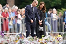 Queen funeral — latest: William and Kate greet mourners as two-minute silence announced