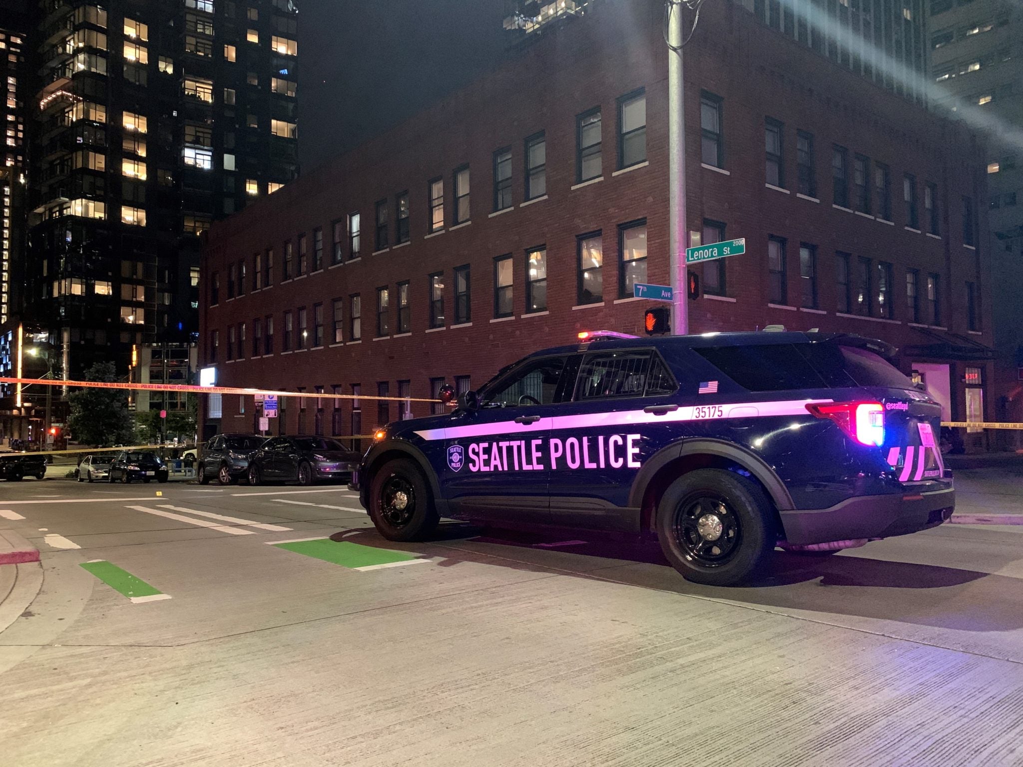 Seattle police respond to the shooting on Sunday night