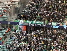 Celtic facing Uefa action for fans’ ‘F*** the Crown’ banner