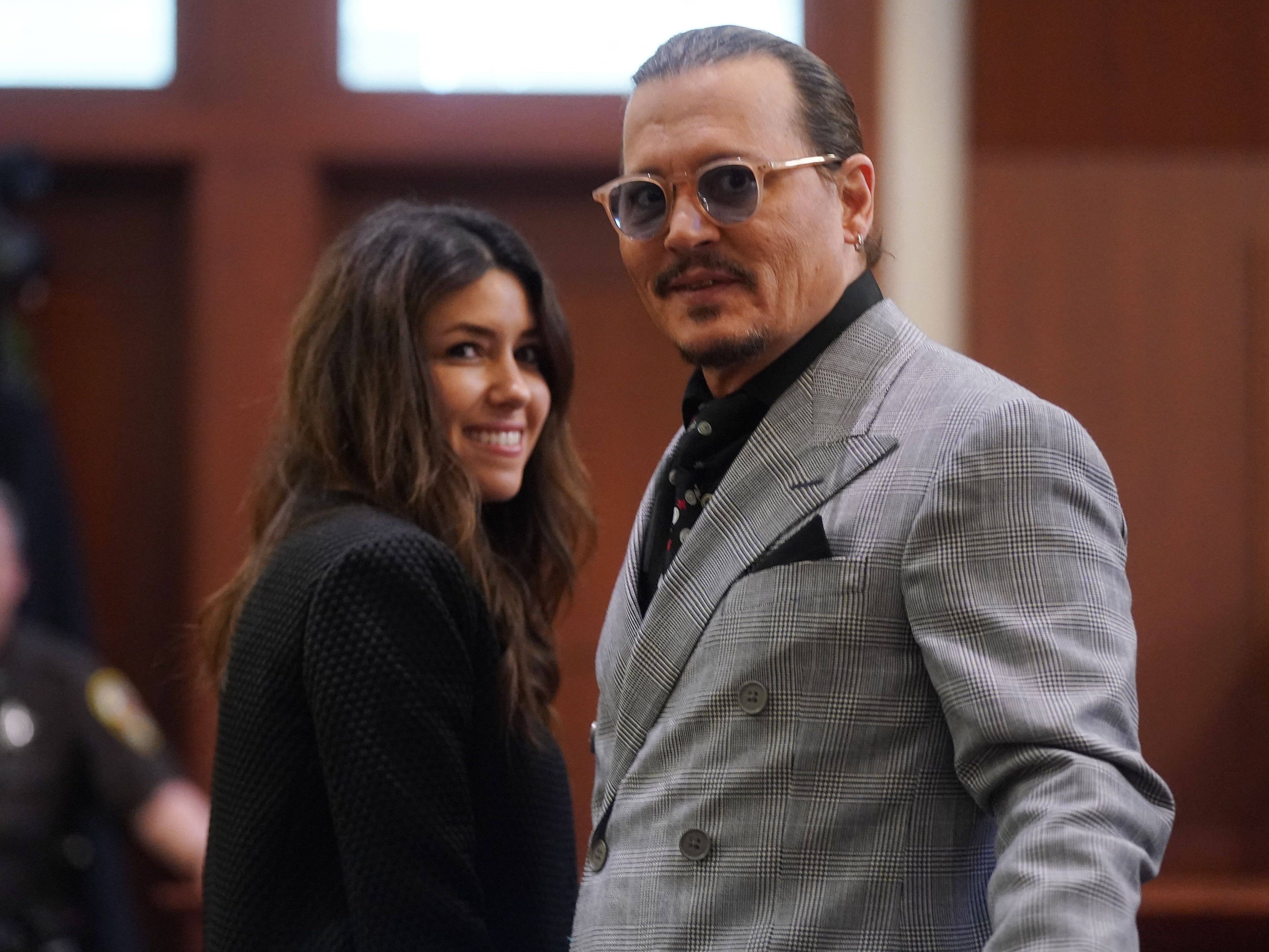 Lawyer Camille Vasquez and Johnny Depp at trial