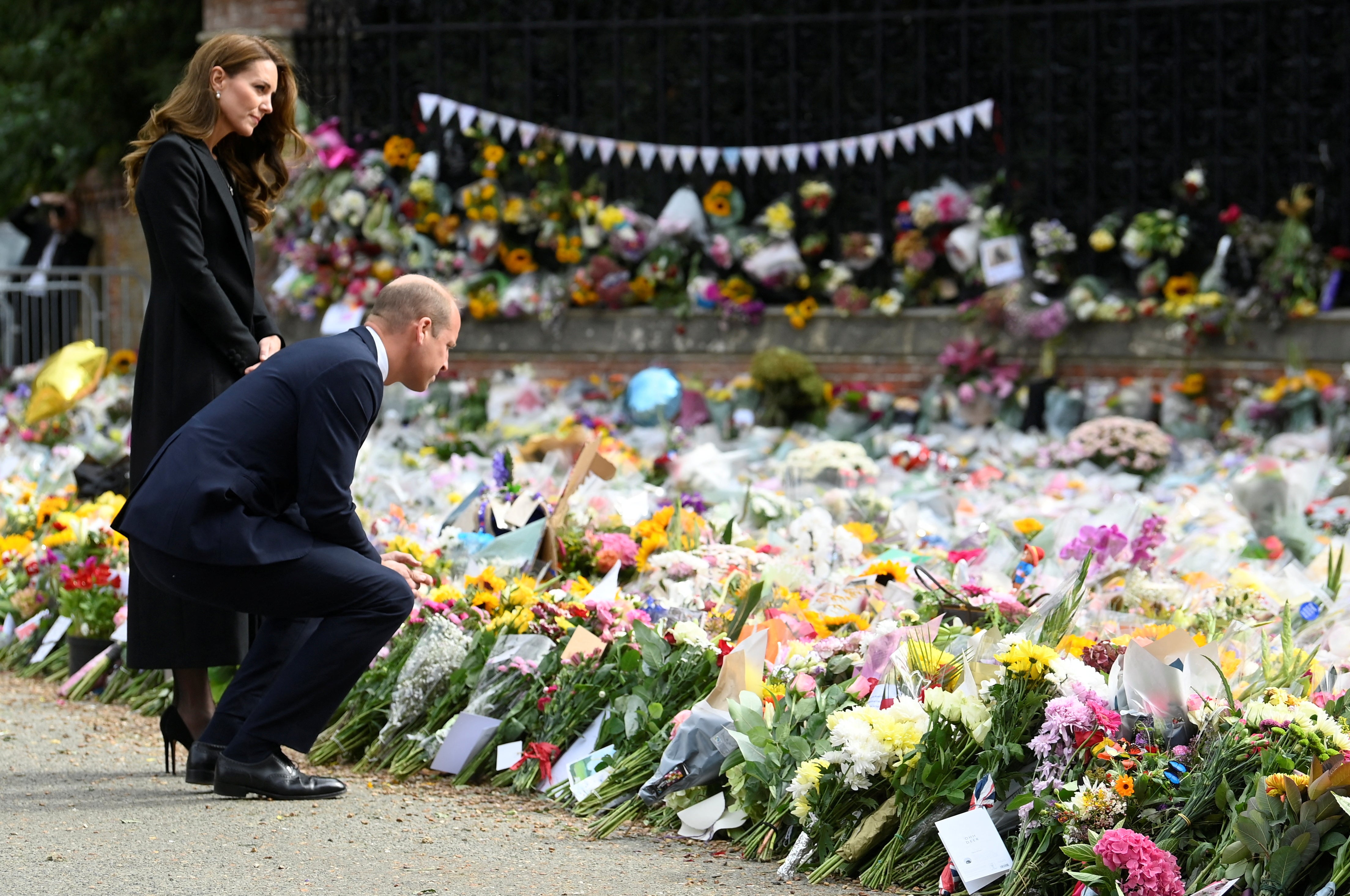 Prince and Princess of Wales visit floral tributes at Sandringham Estate