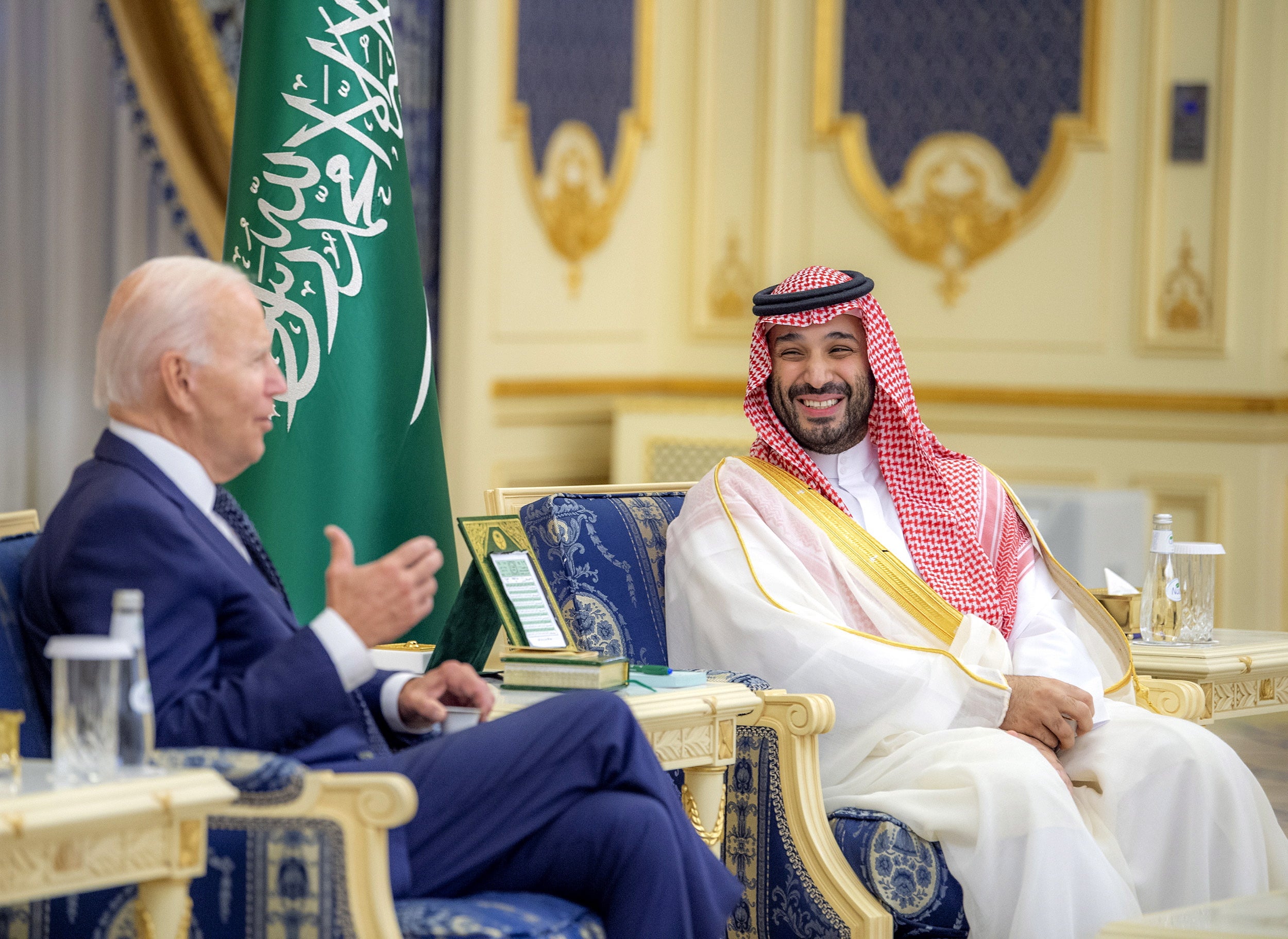 Prince Mohammed bin Salman meeting with US president Joe Biden