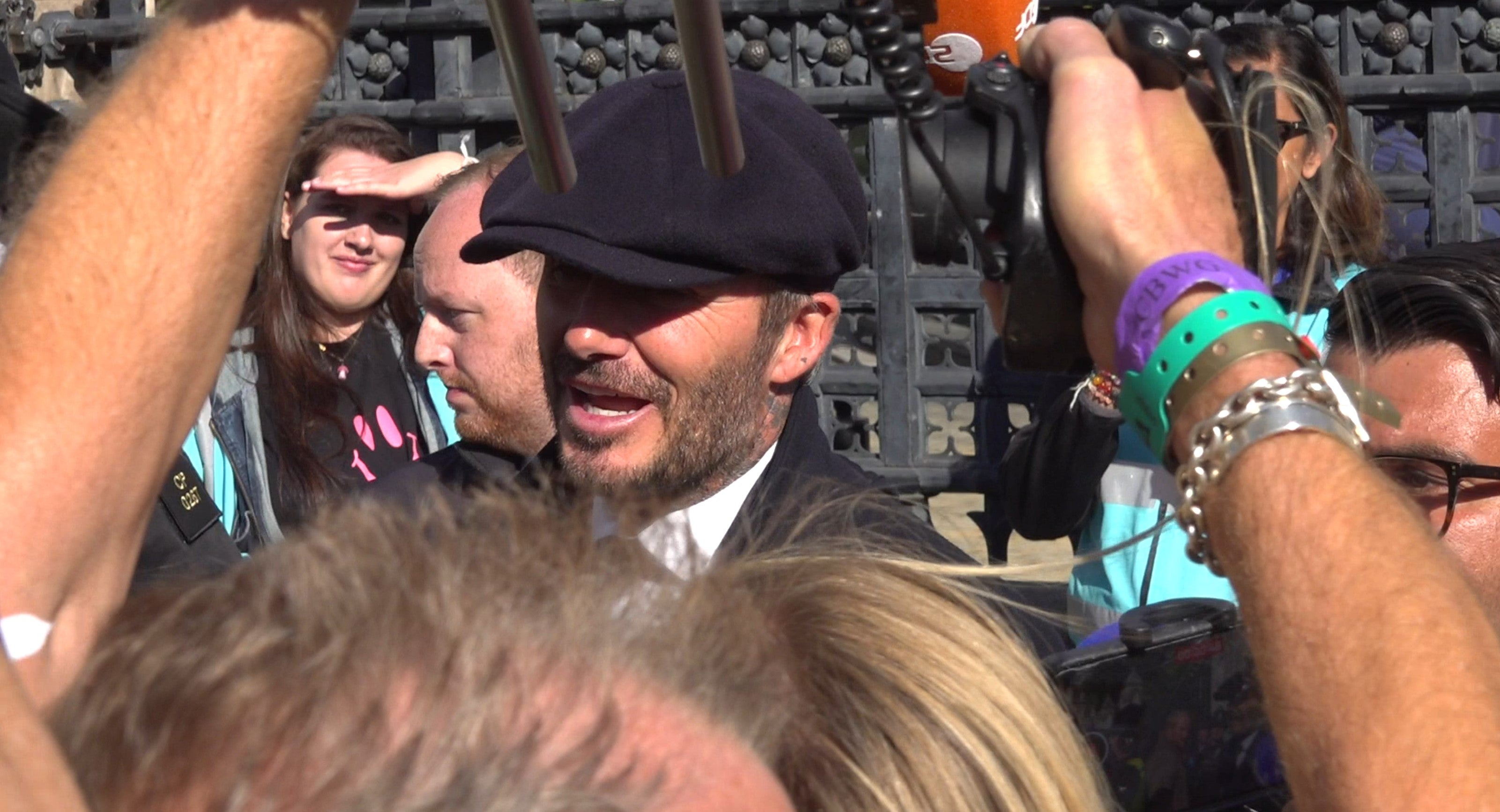 David Beckham was among those in the queue to see the Queen lying in stage (Elena Giuliano/PA)