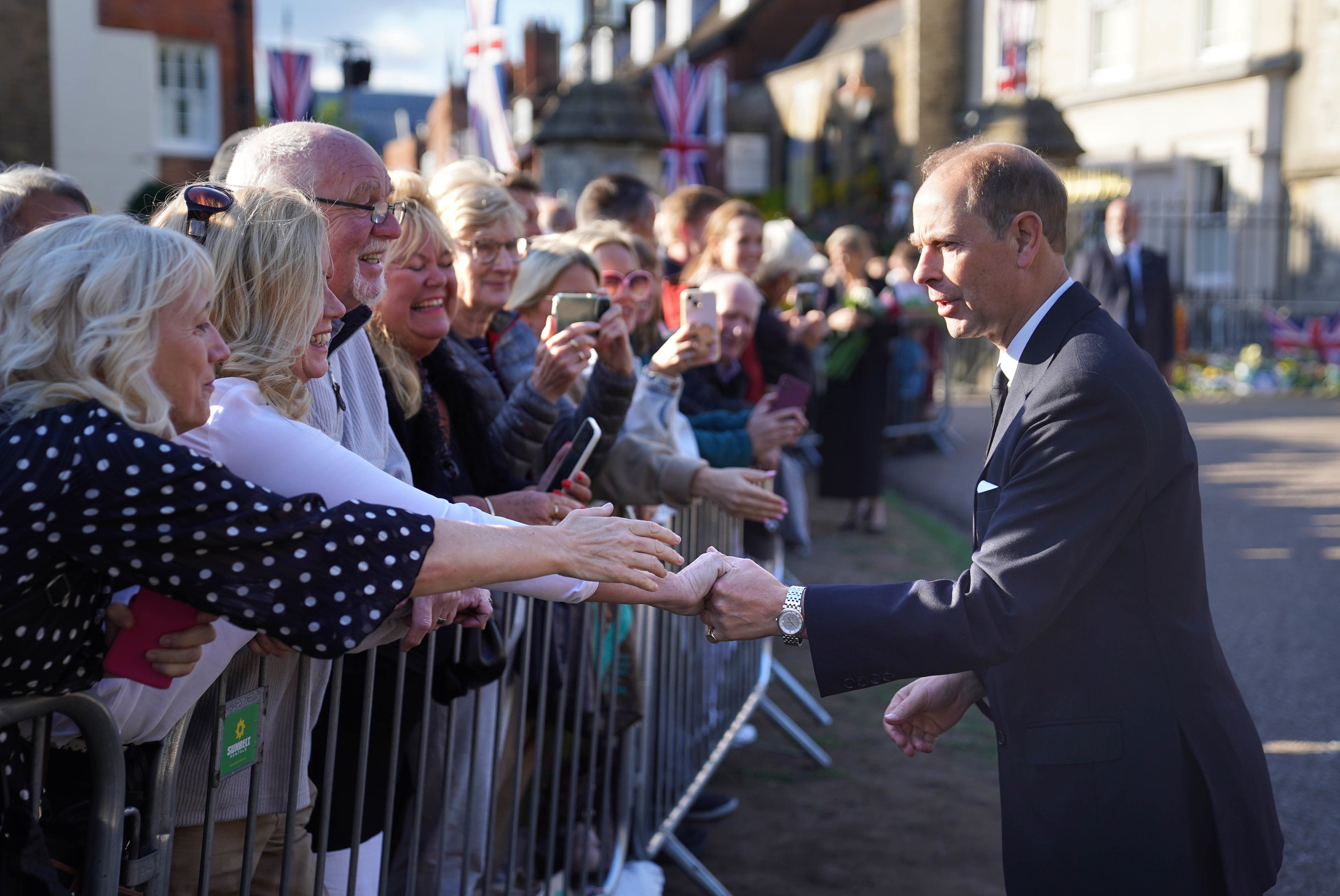 Earl and Countess of Wessex meet mourners on walkabout in Windsor