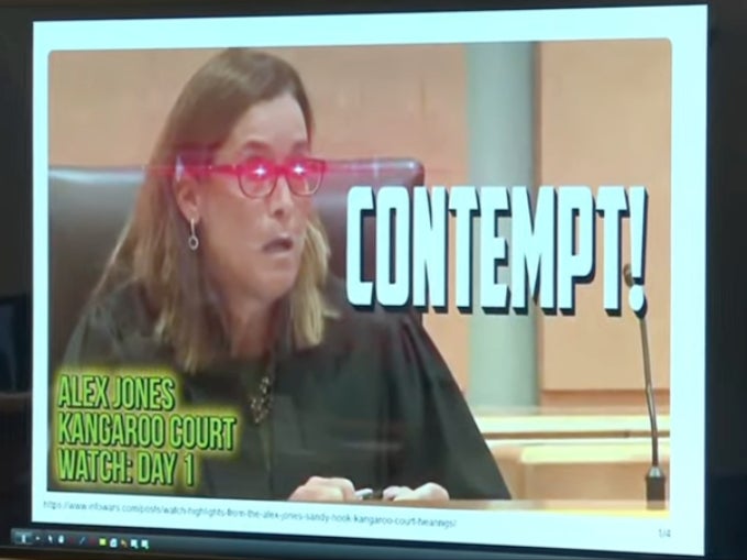 A screenshot from Infowars of Judge Barbara Bellis