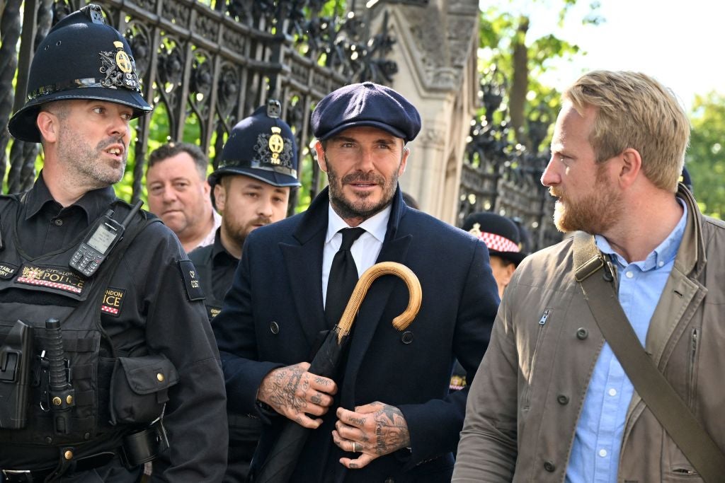 David Beckham won praise for joining the queue like everyone else